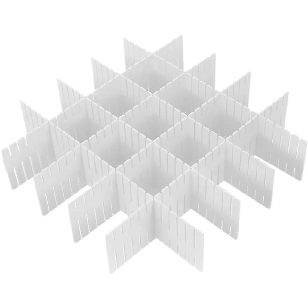 Schubladen-organizer, 8er-pack Verstellbarer Schubladenteiler Aus Kunststoff, Für Schrank, Unterwäsche, Socken, Krawatten, Gürtel, Kosmetik, 42,26cm, Weiß