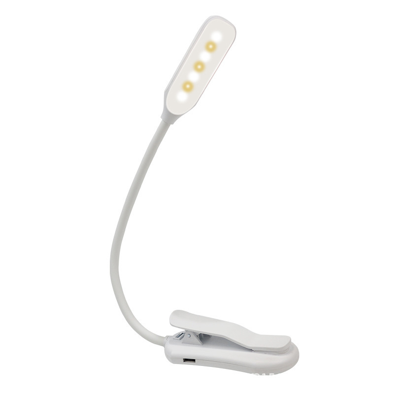 Weiße Usb-lade-tischleuchte Mit Klemme, 7 Leds, Schreibtischlampe Mit Buchklemme Und Augenschutz, Ideal Für Studenten.