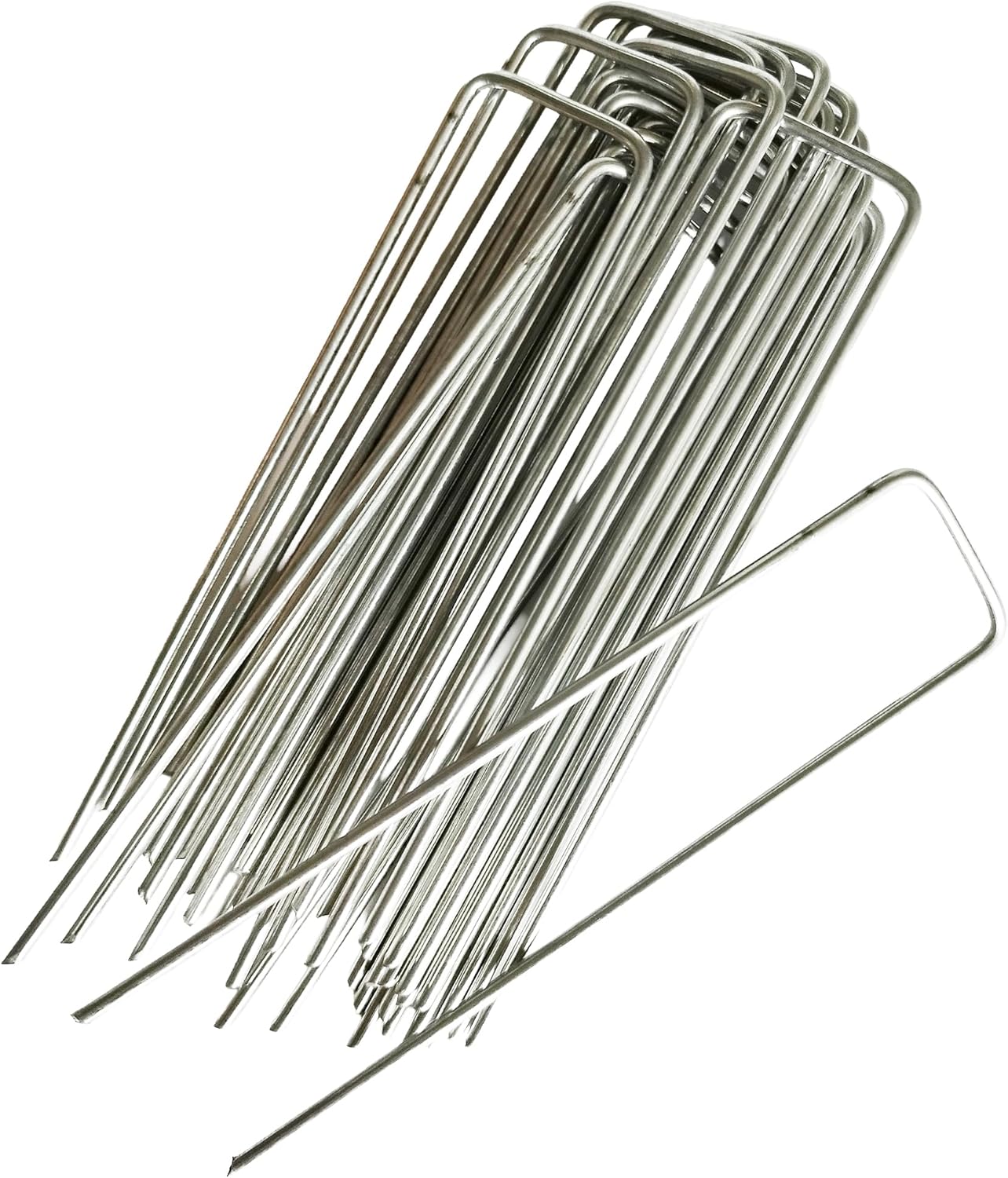 U-förmige Nägel (20 Stück), 15 Cm Lang, Silberfarbene U-förmige Metallnägel Zur Befestigung Von Abdeck- Und Pflanzenschutzmulch Im Boden.