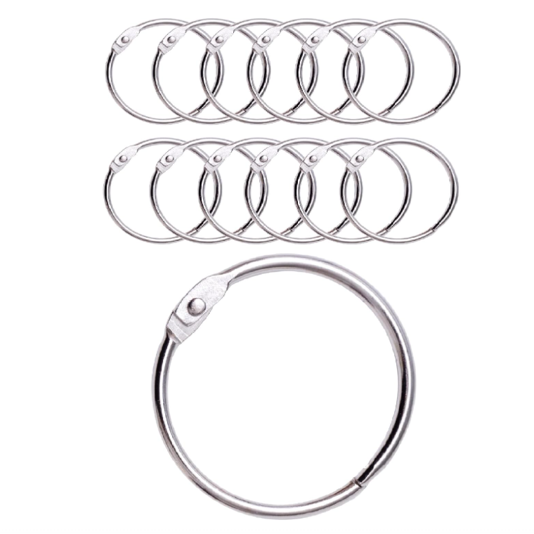 Set Mit 12 Duschvorhangringen Mit Metallhaken – Hergestellt In Italien – 50 Mm Runde Öffnung, Geeignet Für Vorhänge, Badezimmer, Möbel Und Aktenschränke – Metallische Oberfläche