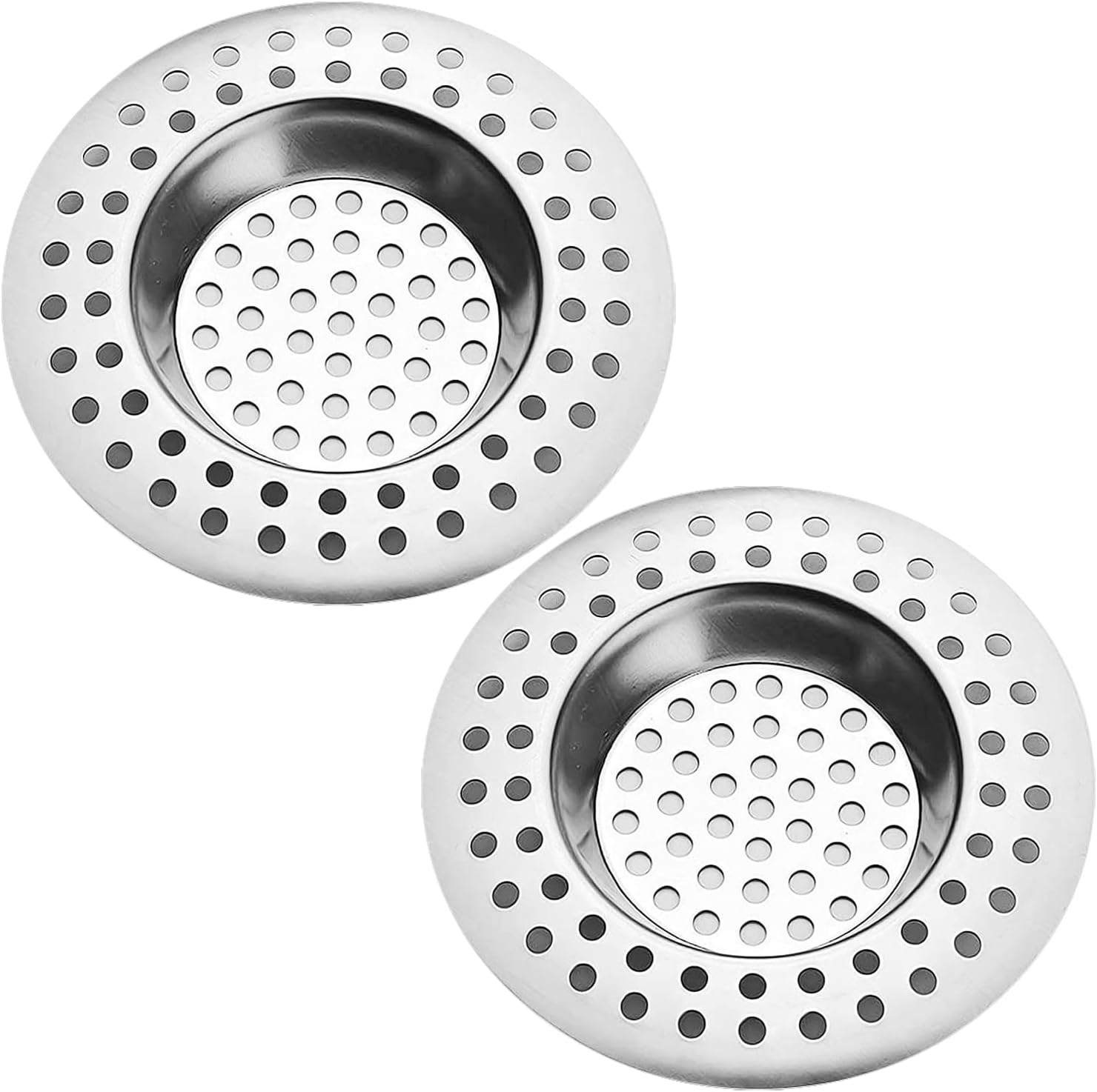 Edelstahl-küchenspülensieb (2er-set), Standard-schutz Für Badezimmer, Küchen Und Duschräume (außendurchmesser 7,5 Cm, Innendurchmesser 4,5 Cm).