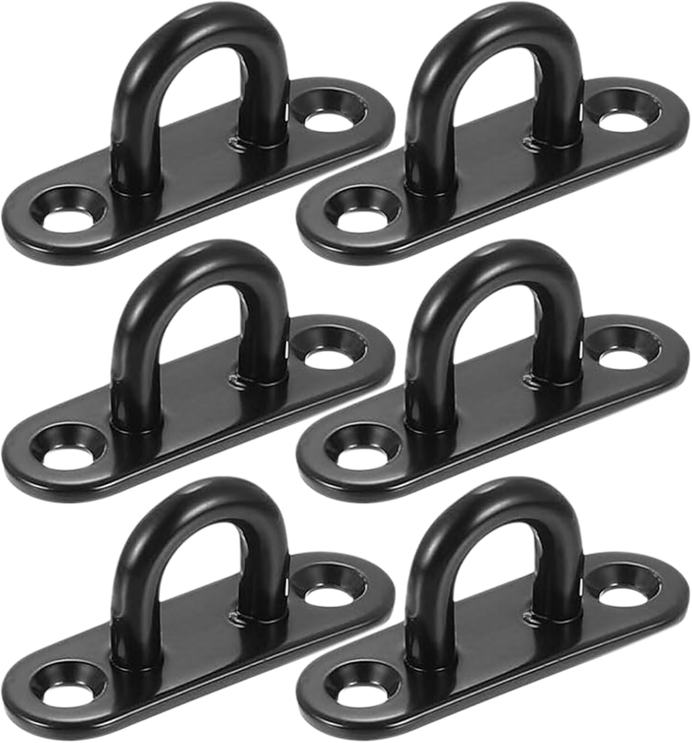 Schwarze Edelstahl-halteringe – Edelstahlhaken – 6-teiliges Deckenmontage-set