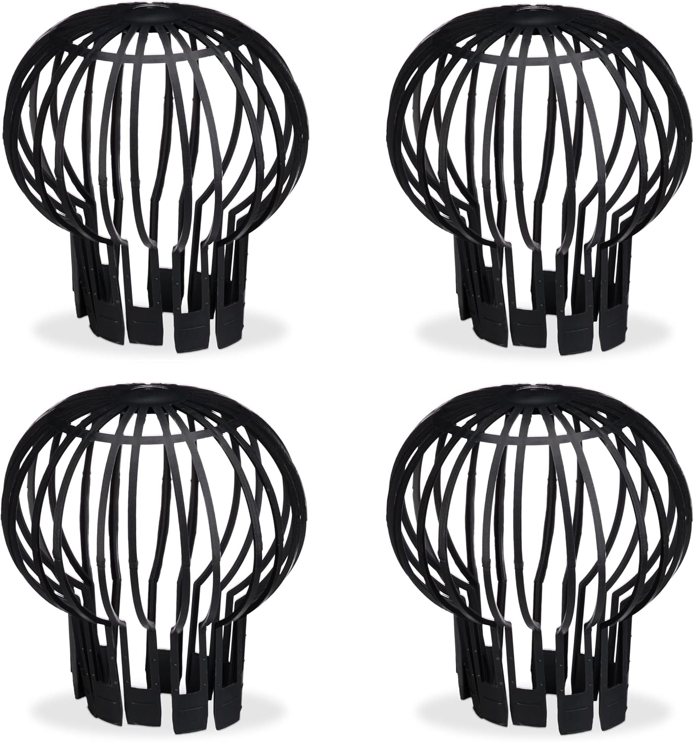 Filterset, Praktisches 4-teiliges Set Aus Kunststoff, Filter/schutzkappe, Geeignet Für Abflüsse, Durchmesser 12 Cm, Schwarz.