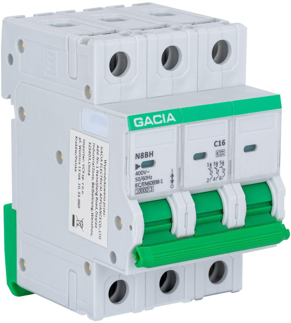 Leistungsschutzschalter Gacia N8bh 10ka C 3p 25a 10ka
