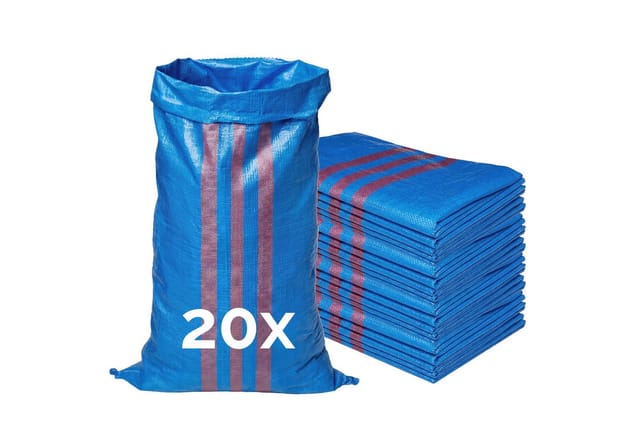 Garronda Polypropylensack 105 X 65 Cm 20 Stück Getreidesack Aus Pp Für Lagerung & Sand Reißfest 50 Kg Belastbar – Vielseitig Einsetzbar: Gewebesäcke Sandsäcke Gartensack Hochwasserschutz Gd-0161