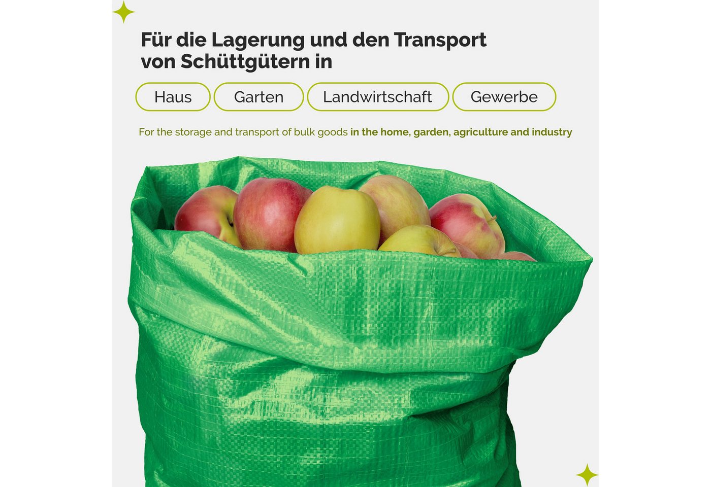 Garronda Polypropylensack 85 X 50 Cm 10 Stück Getreidesack Aus Pp Für Lagerung & Sand Reißfest 25 Kg Belastbar – Vielseitig Einsetzbar: Gewebesäcke Sandsäcke Gartensack Hochwasserschutz Gd-0161 Bild 5