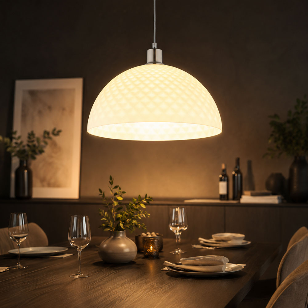 Led Hängeleuchte Pendelleuchte Esszimmerlampe Höhenverstellbar Silber H 120 Cm
