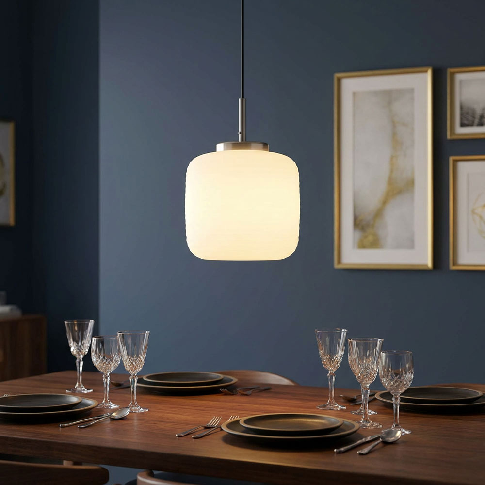 Led Hängeleuchte Hängelampe Küchenlampe Höhenverstellbar Silber Metall H 130 Cm