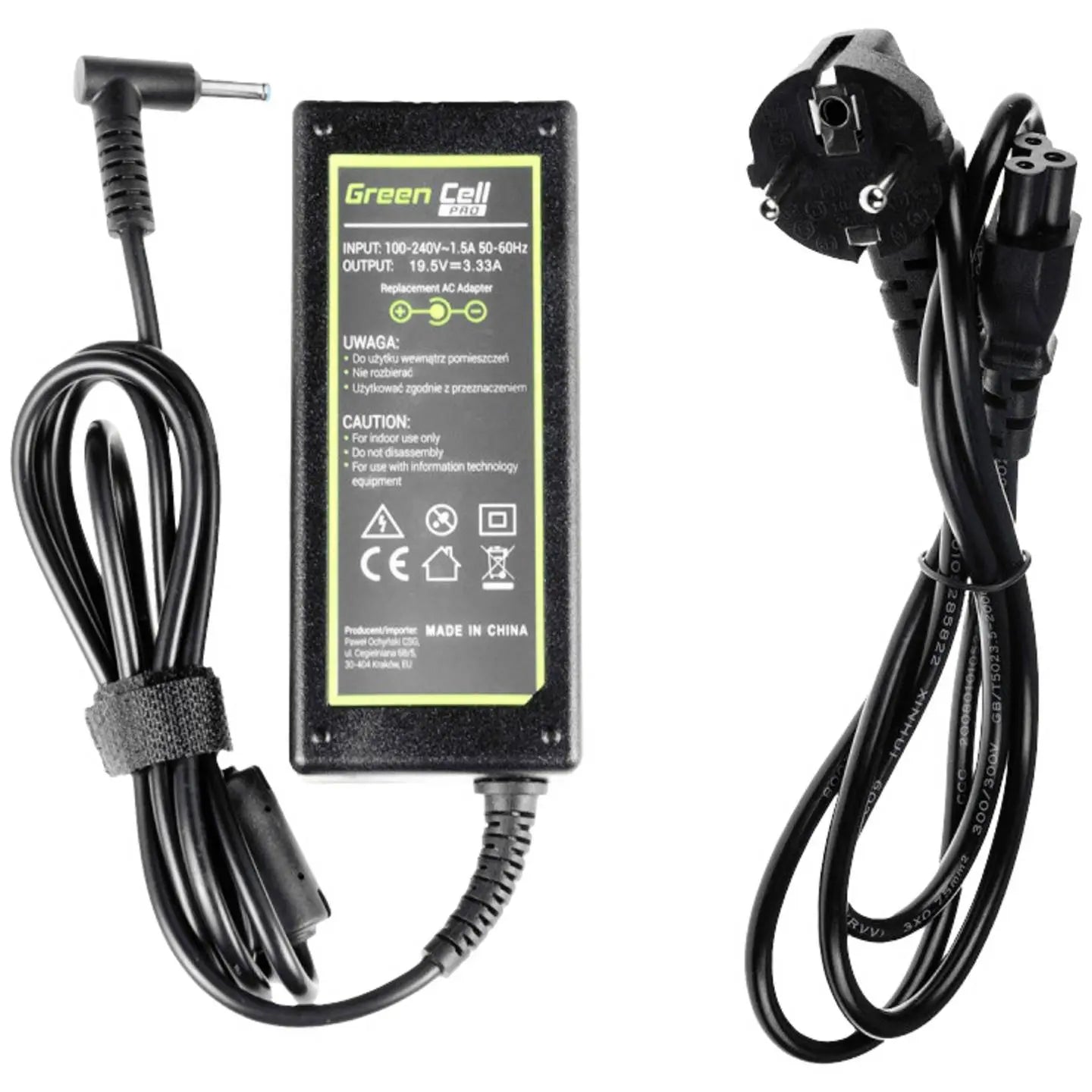 [neuwertig] B-ware Green Cell Pro Netzteil Ladegerät Notebook Hp Schwarz Stromversorgung Kabel 65 W