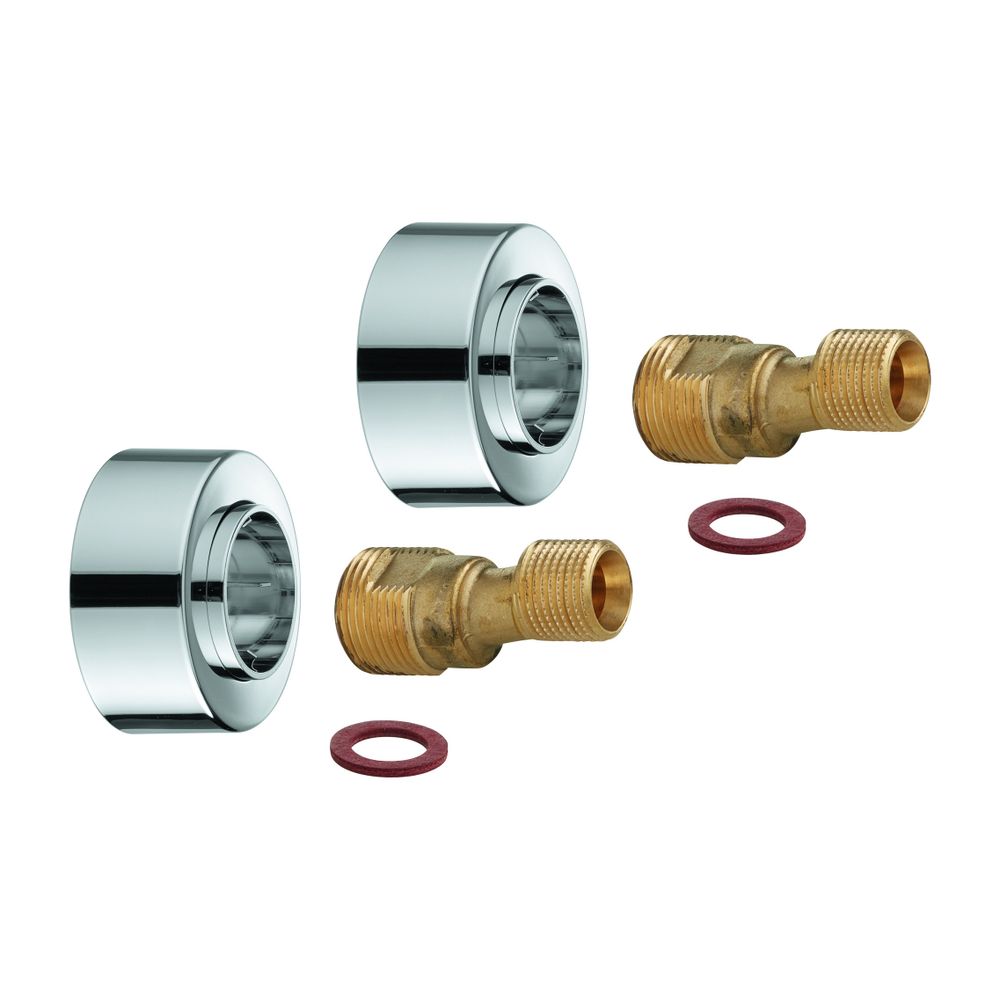 Grohe S-anschluss Mit Schalldämpfer Und Schraubrosette, 1/2" X 3/4", 7,5mm Verstellbarkeit, Cool Sunrise Gebürstet, 48453gn0
