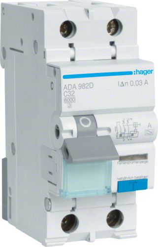 Fehlerstromschutzschalter Hager Ada982d 2 Pol 32 A 30 Ma