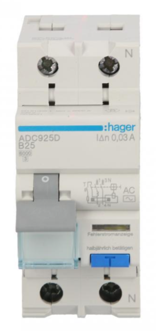 Rcbo 2p B25a 0,03a Fehlerstromschutzschalter Typ Ac Adc925d