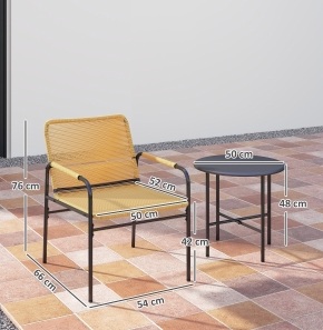 Stuhl Sessel Balkonset 3 Teilig Stahl Gelb Havrya