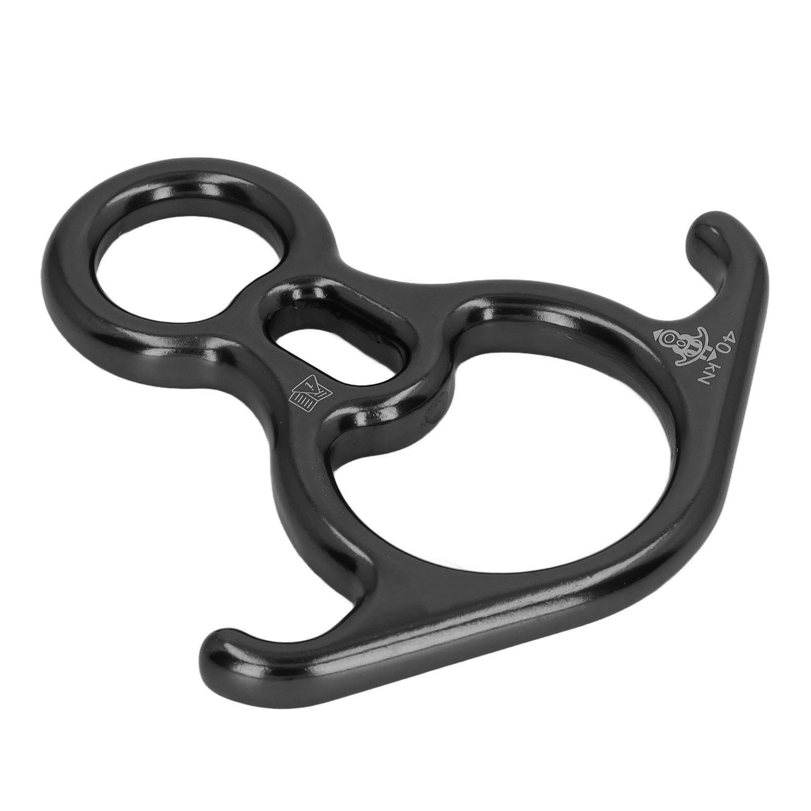 Abseilplatte Aus Aluminiumlegierung, Zugfestigkeit 40 Kn, In Form Eines Stierhorns, Zum Klettern, Sicherheitsausrüstung, Schwarz.