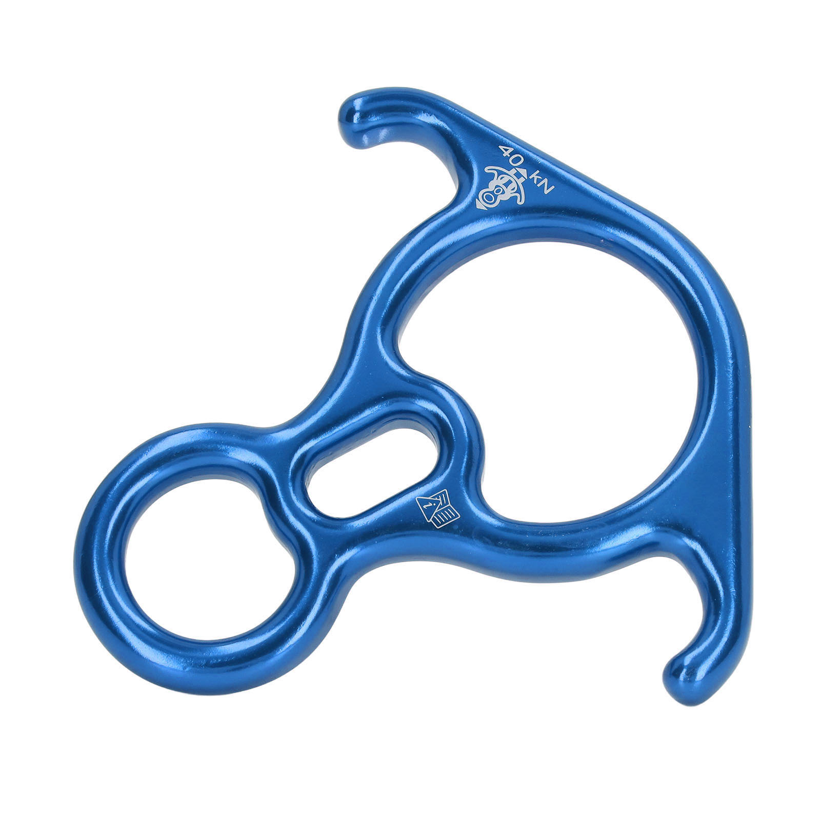 Abseilplatte Aus Aluminiumlegierung, Zugfestigkeit 40 Kn, In Form Eines Stierhorns, Für Kletter- Und Sicherheitsausrüstung (blau).