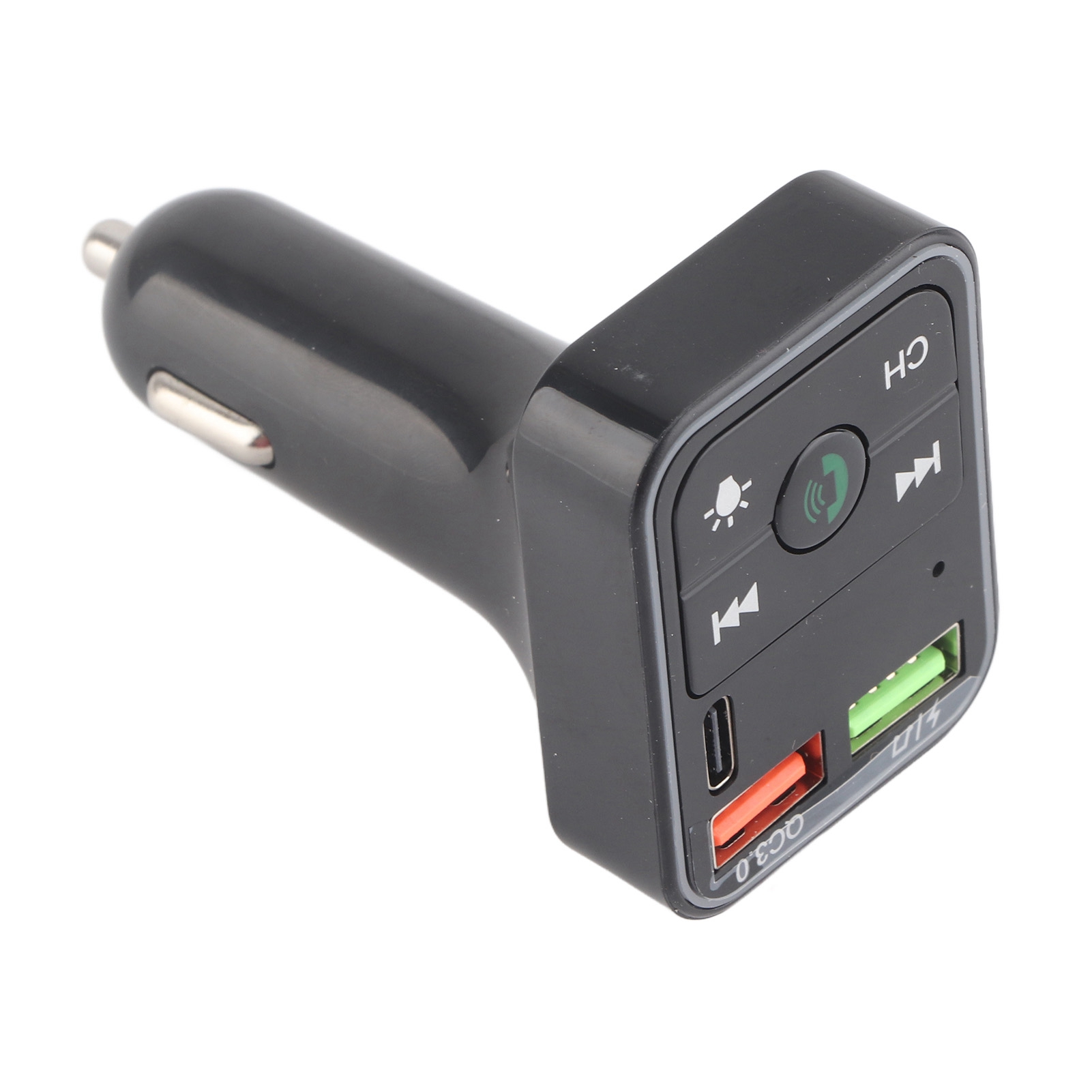 Kabelloser Kfz-adapter Mit Freisprechfunktion, Anruf- Und Musikwiedergabe, Zwei Usb-anschlüssen (1 Typ C), 7 Farbigen Leuchten, 12–24 V Dc-kfz-zubehör Für Fahrzeuge