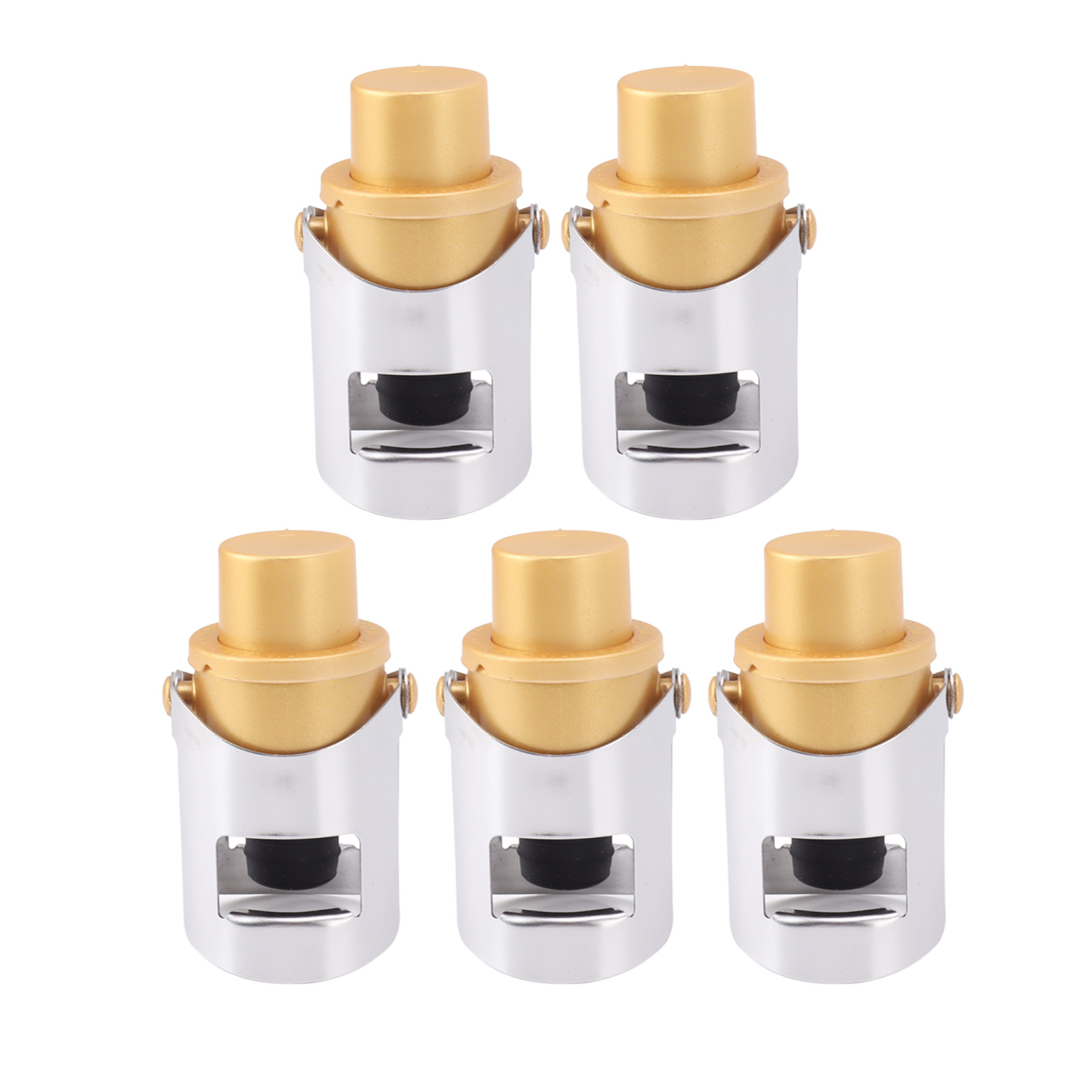 Set Mit 5 Goldenen Edelstahl-champagnerverschlüssen, Wiederverwendbare Verschlüsse, Champagner-aufbewahrungsverschlüsse
