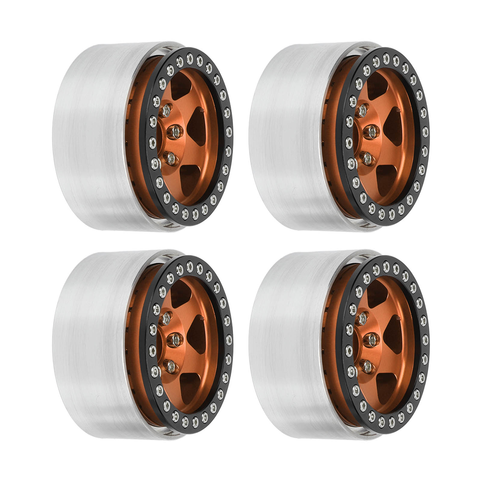 Satz Von 4 1,9 Zoll Beadlock-radnaben Aus Aluminiumlegierung Für Axial Scx10 90046 Axi 03007 Und Redcat Mst 1/10 (goldfarben).
