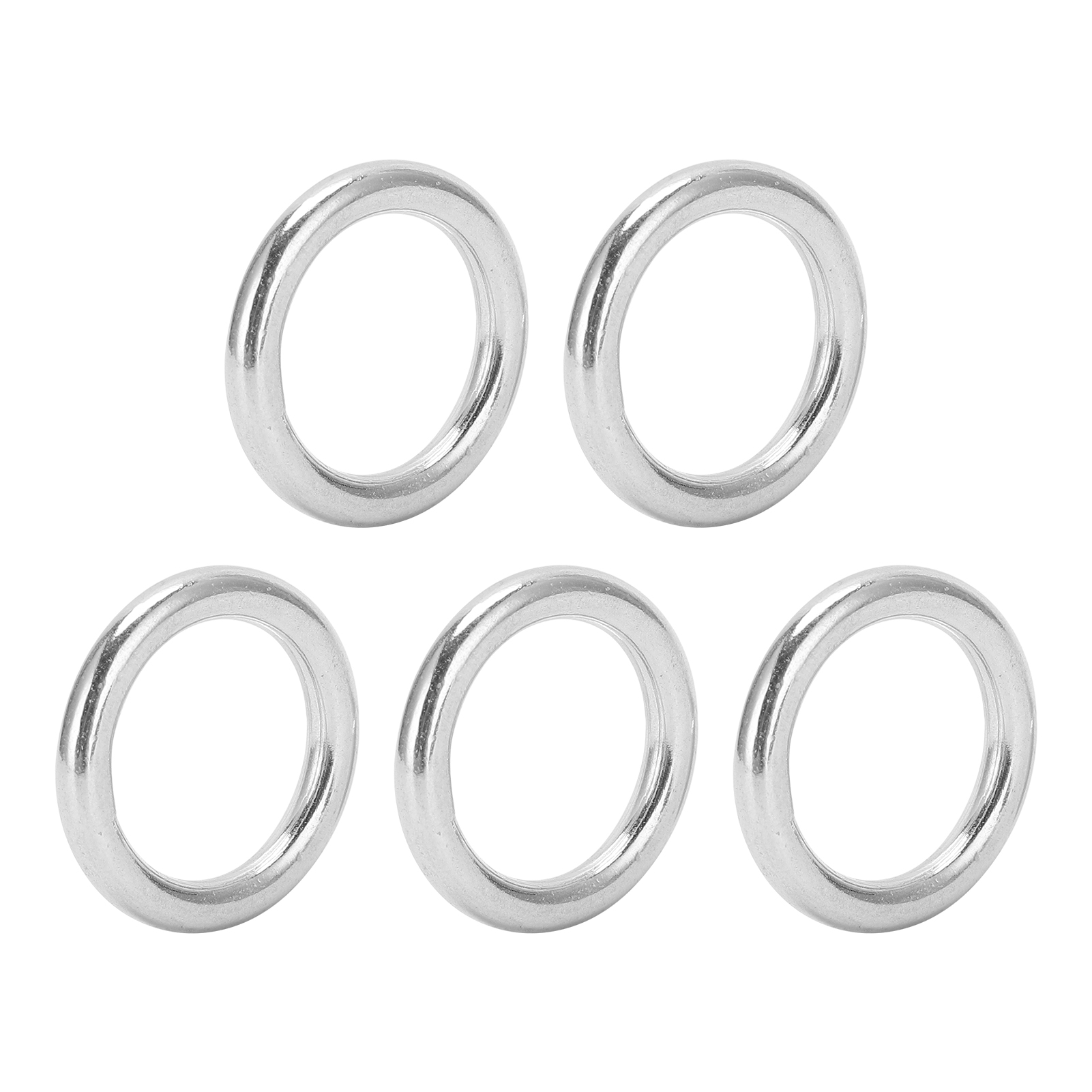Set Aus 5 Runden, Geschweißten Edelstahlringen, Robust Und Langlebig, Für Den Einsatz Auf Booten Und Im Freien (3 X 15 Mm).