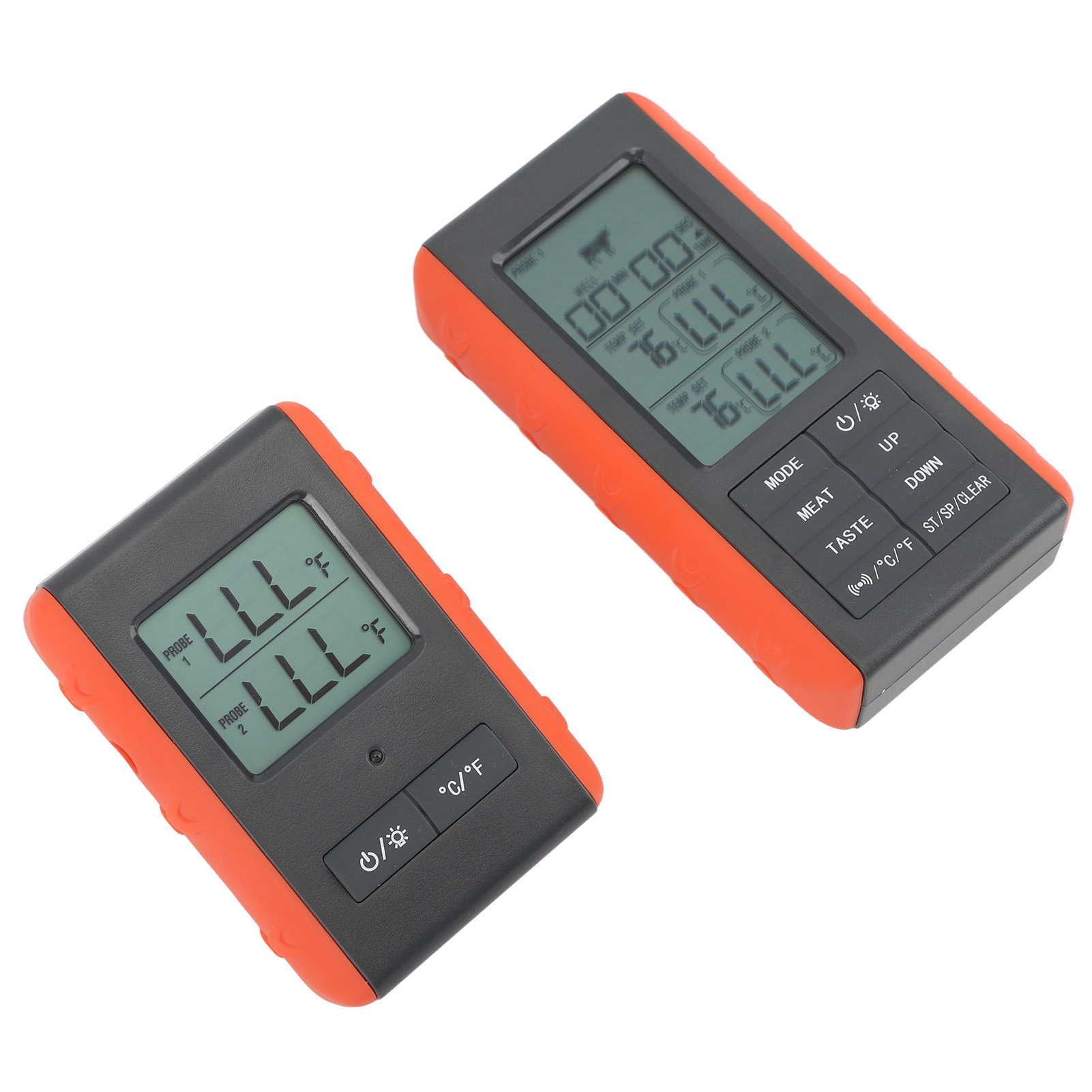 Doppelfühler-fleischthermometer Mit Htn-digitalanzeige Und Temperaturalarm, Kabellos, Zum Grillen Und Kochen.