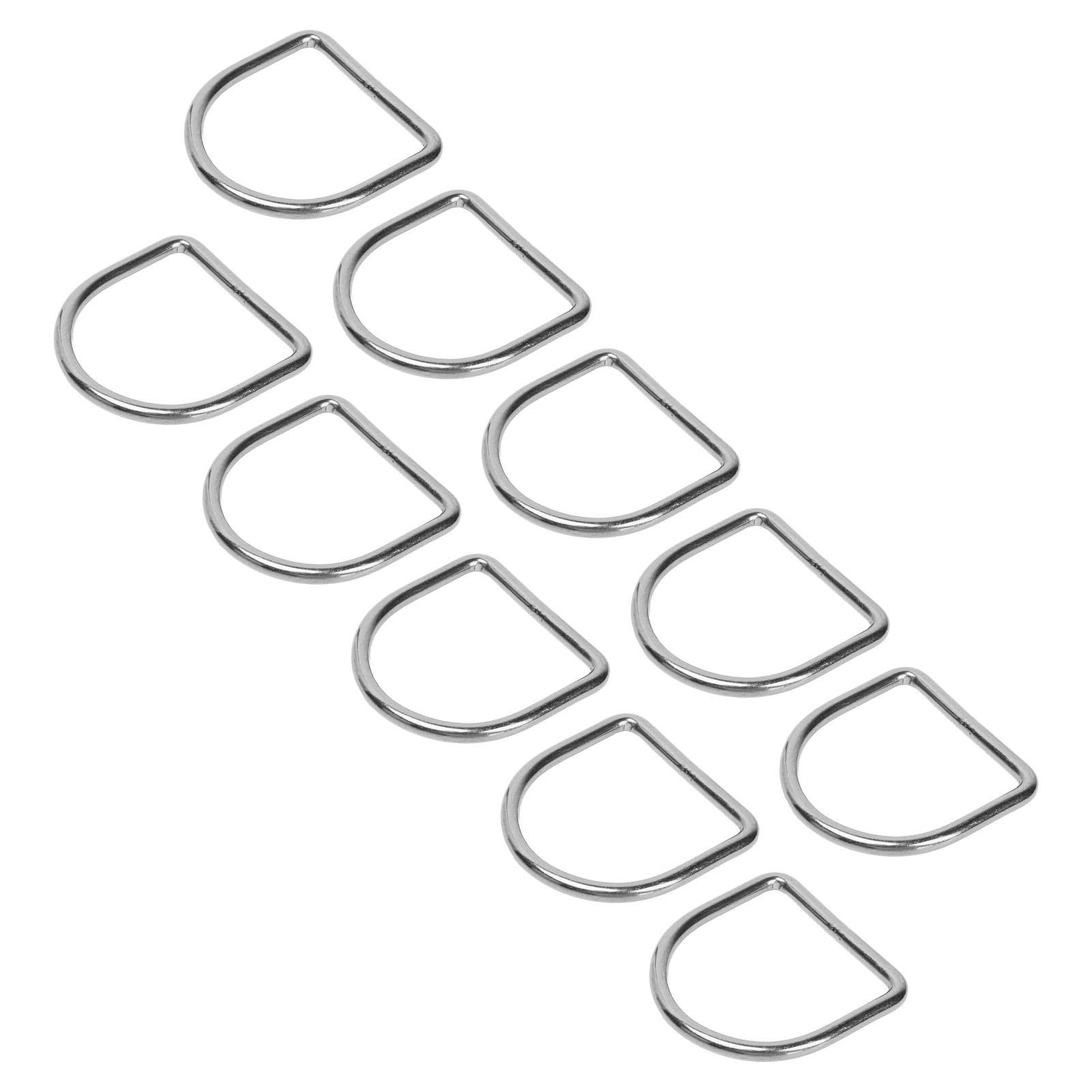 Set Mit 10 Nahtlos Geschweißten D-ringen Aus Edelstahl 316 Für Surfbretter Und Kajaks, 6 Mm, 60 X 57 X 6 Mm / 2,4 X 2,2 X 0,2 Zoll