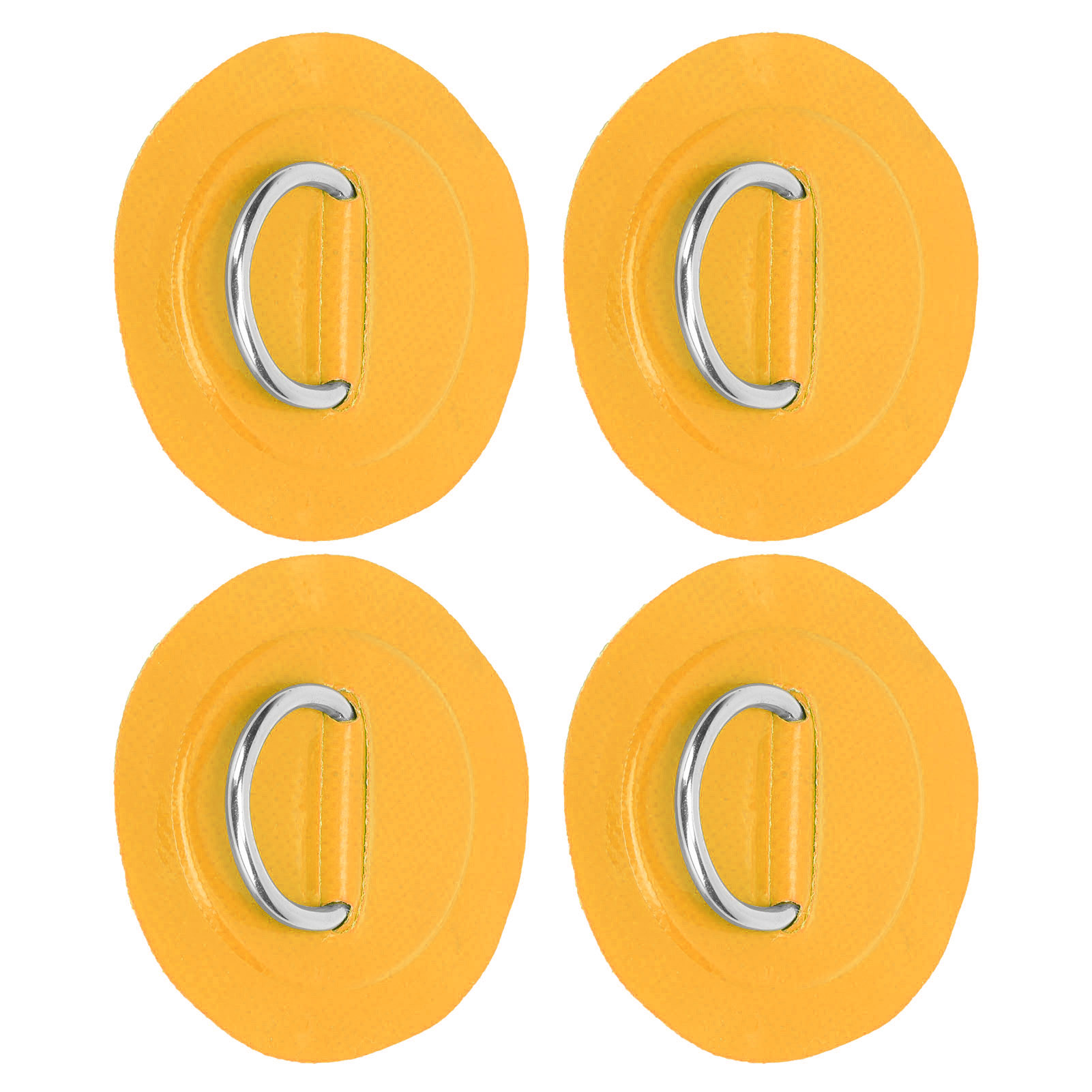 Set Mit 4 Pvc-flicken, Gummiband, D-ring, Edelstahl-rückseite, Gelb