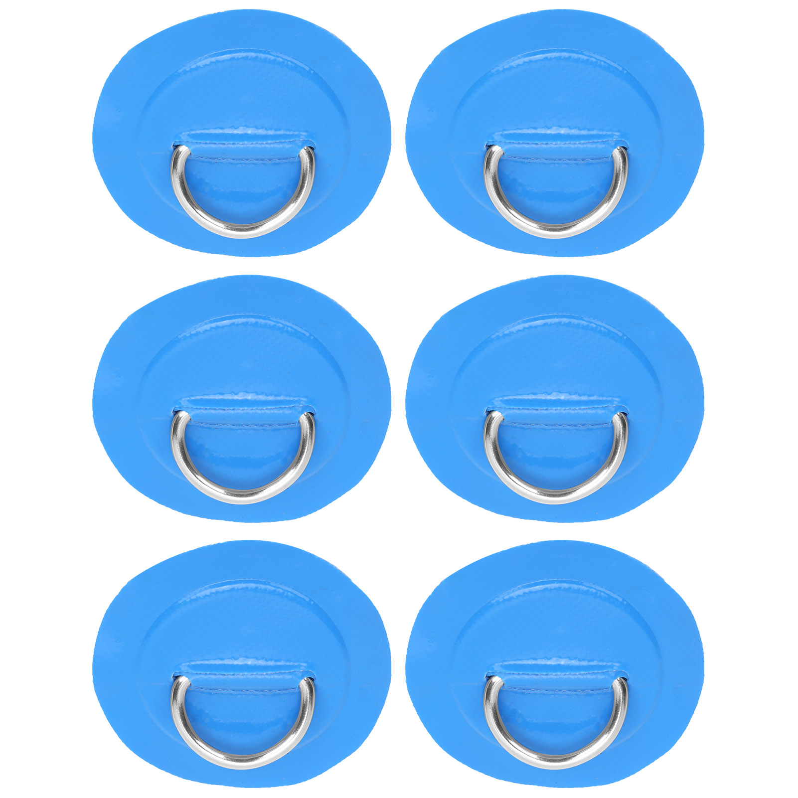 6-teiliges Set Mit Pvc-d-ringen, Elastischer Kordel Und Edelstahl-d-ring (blau).