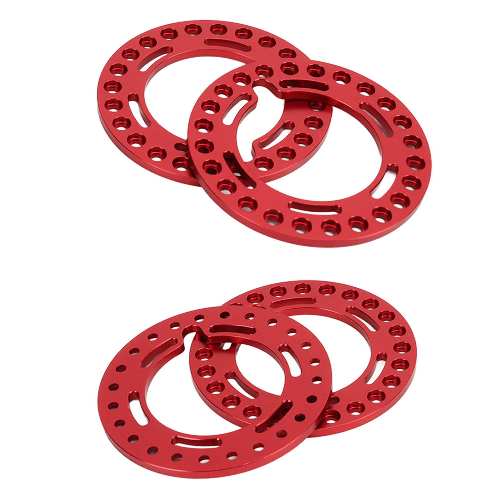 Satz Mit 4 Ersatz-felgensicherungsringen Aus Aluminiumlegierung Für 1,9-zoll-felgen, Kompatibel Mit Axial Scx10 90046 1/10 (rot).