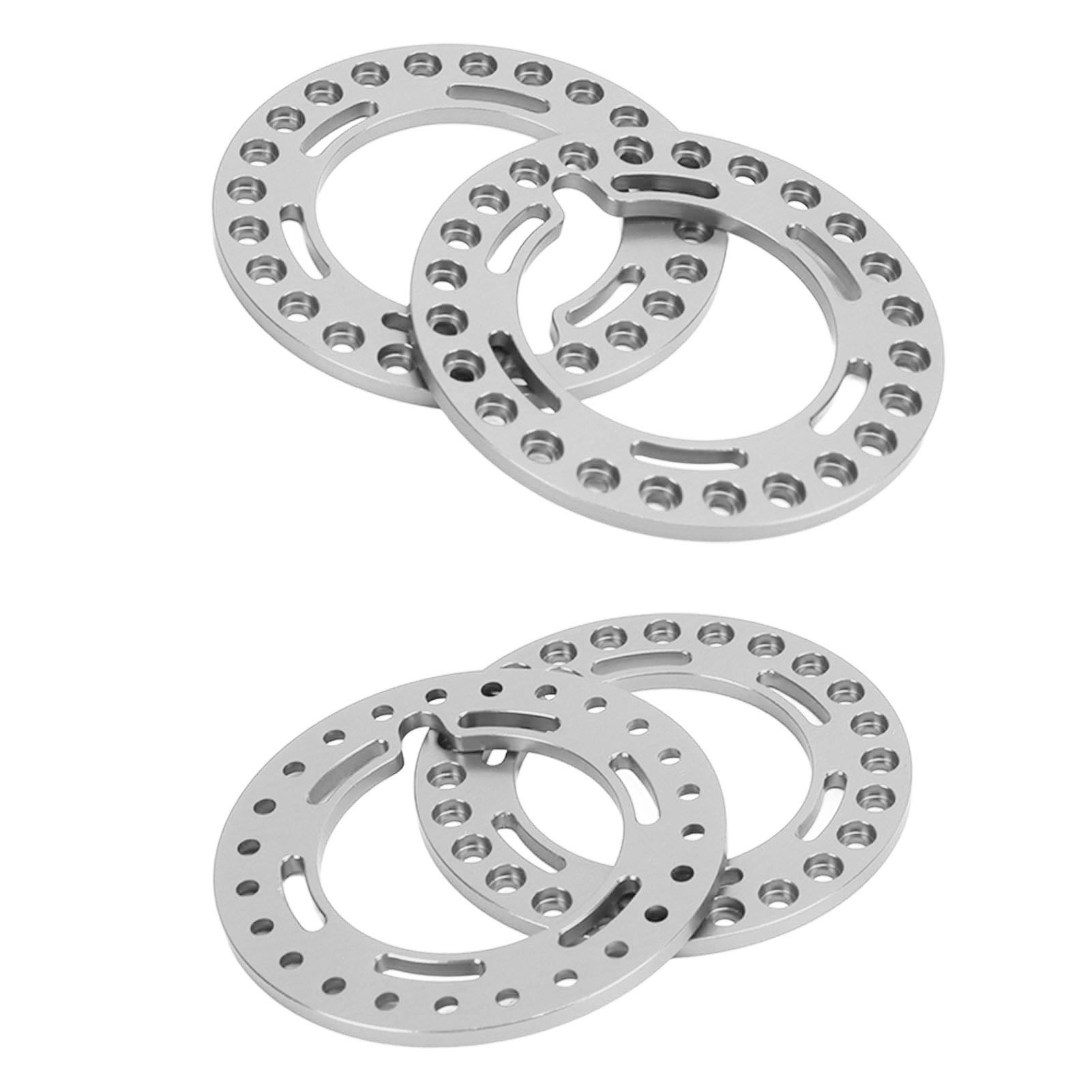 Ersatz-felgensicherungsringe Aus Aluminiumlegierung Für 1,9-zoll-felgen, Kompatibel Mit Axial Scx10 90046 1/10, Silberfarben.