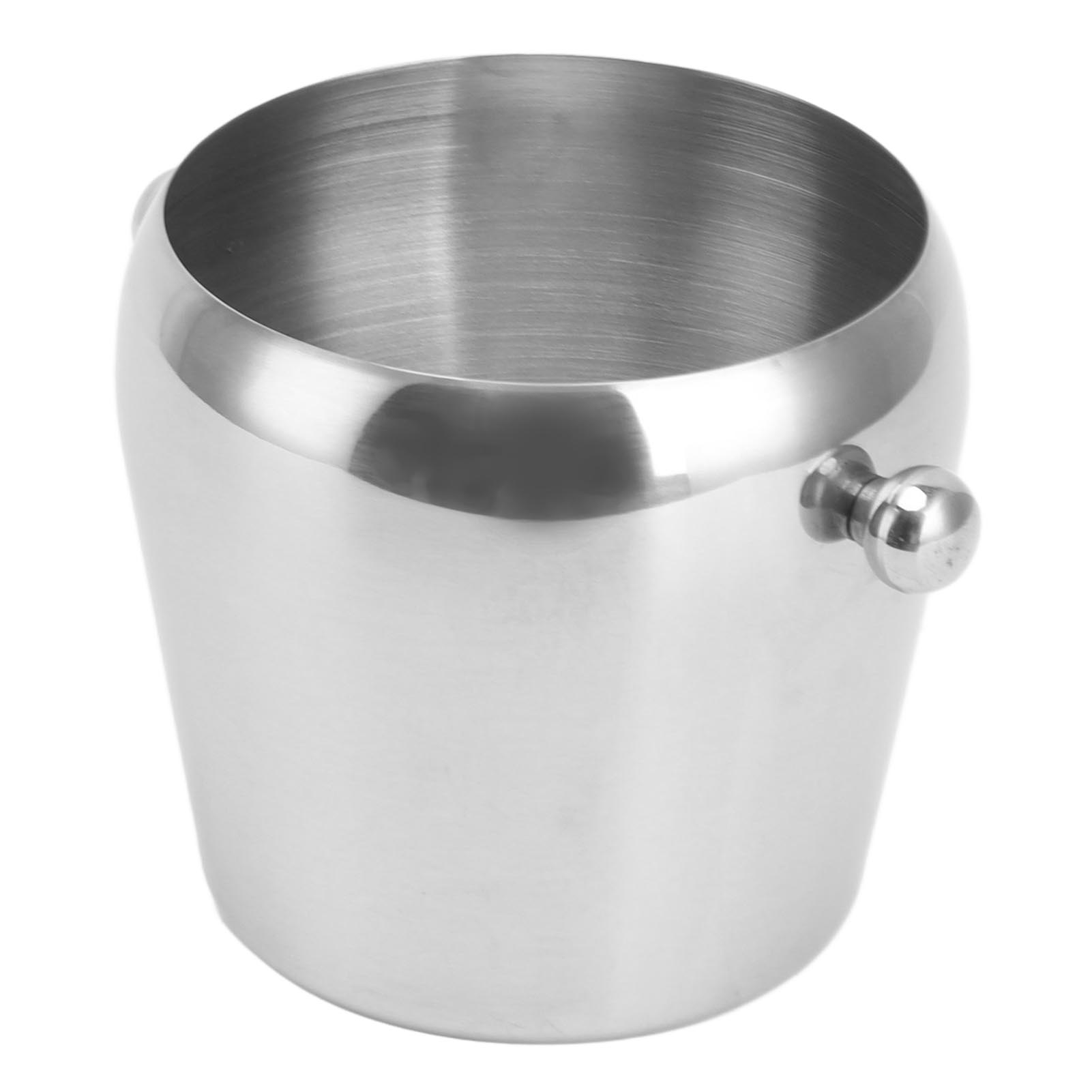Eisbehälter Aus Edelstahl, Champagnerkühler, Weinkühler, Getränkebehälter Mit Ergonomischem Griff Für Bars Und Partys, Silberfarben, Kleines 1-liter-modell