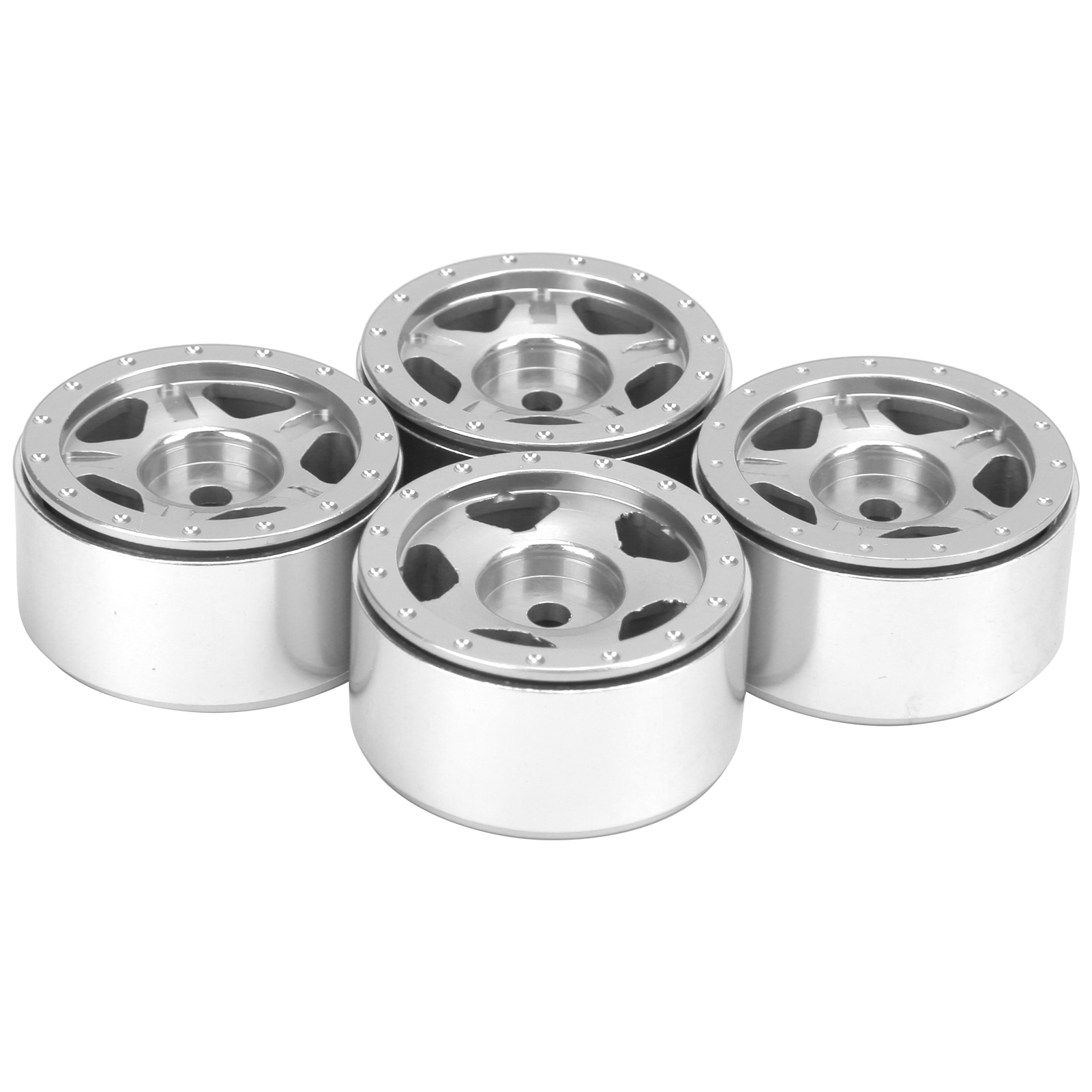 4 Stück Rc-radnaben Aus Aluminiumlegierung Für Axial Scx24 C10 Jlu B-17 1/24 Rc-car-teile, Silber
