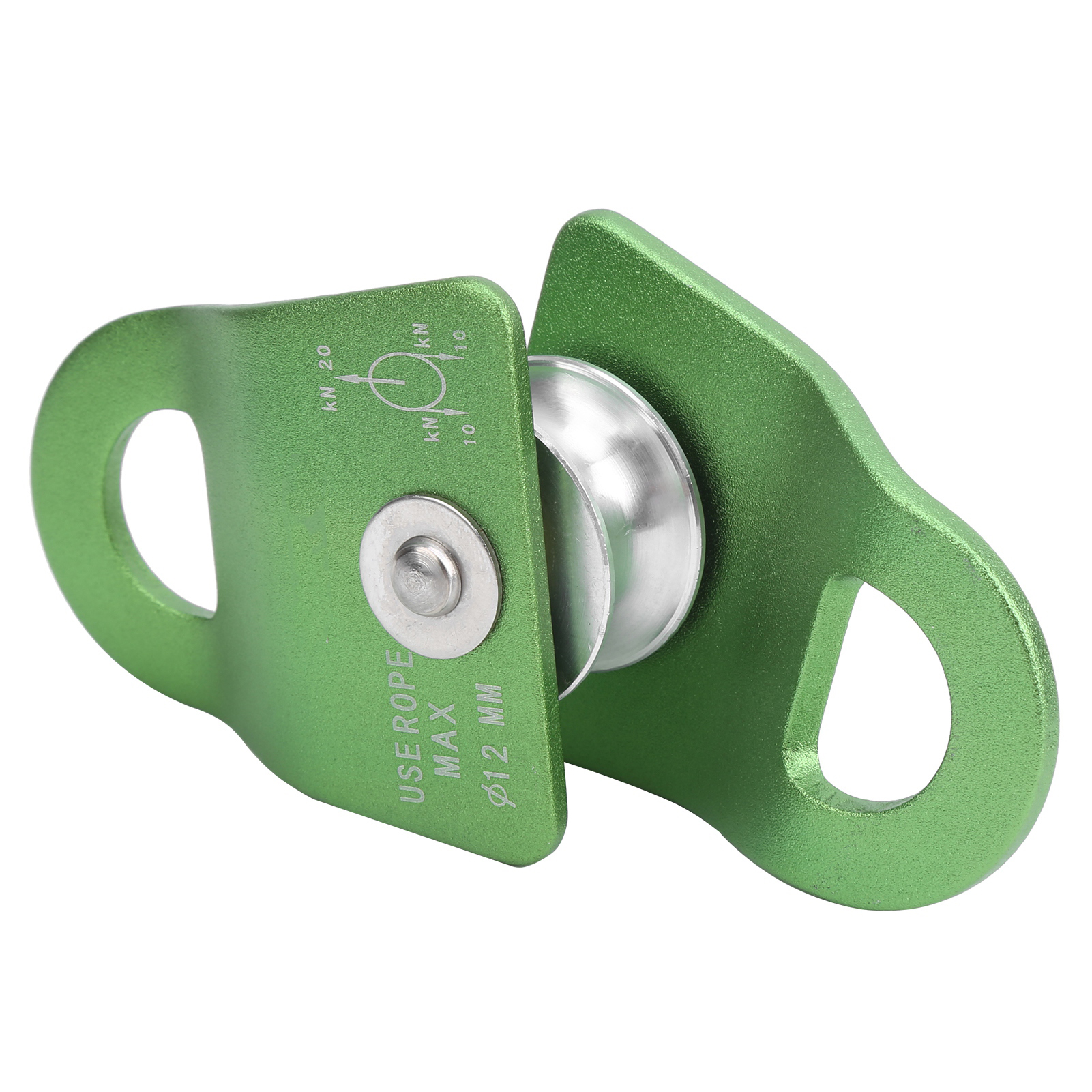 20 Kn Bewegliche Rolle Mit Lager Für Das Klettern (abseilen) Im Freien, Mit Grüner Seitenplatte.