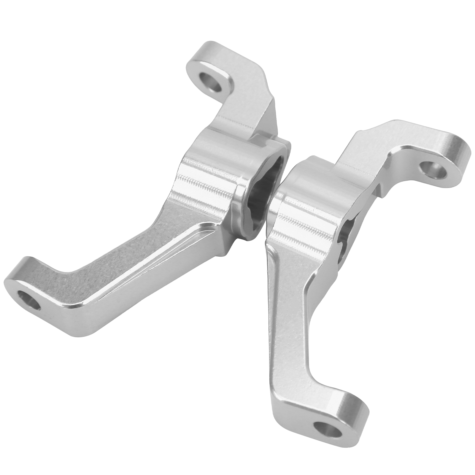 2 Stück Aluminiumlegierung Vordersitz C Passend Für Redcat Gen8 1/10 Rc-cars Naben-lenkrollenhalterung Silber