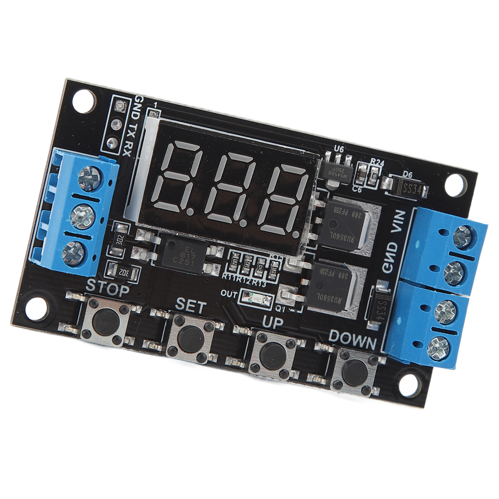 5v 12v 24v Dual-mos-transistor-ein/aus-zeitverzögerungsrelaismodul Mit Zeitschnittstelle.