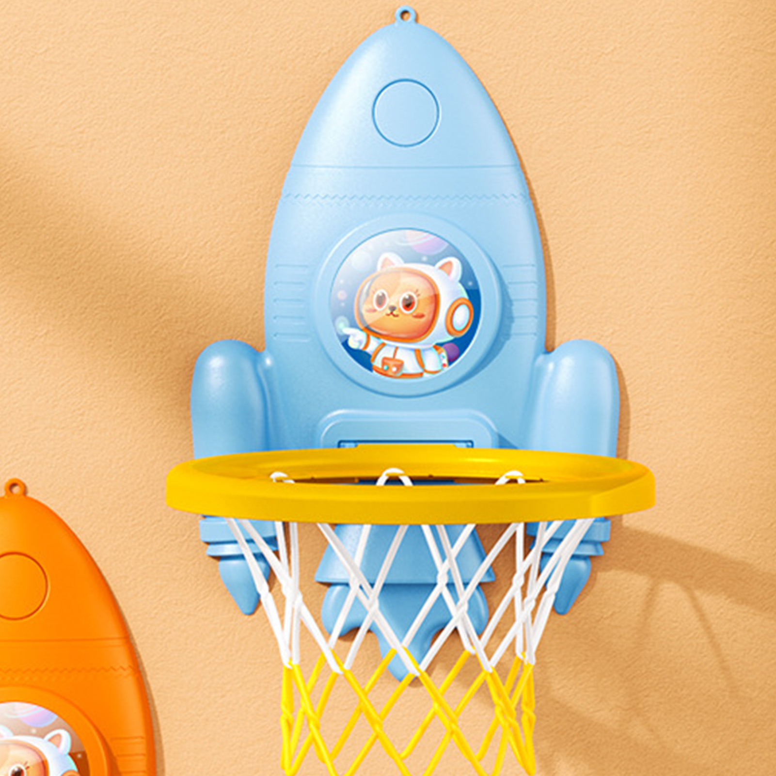 Rocket Basketball-wurftrainer Für Kinder, Blaues Faltbares Wurfset