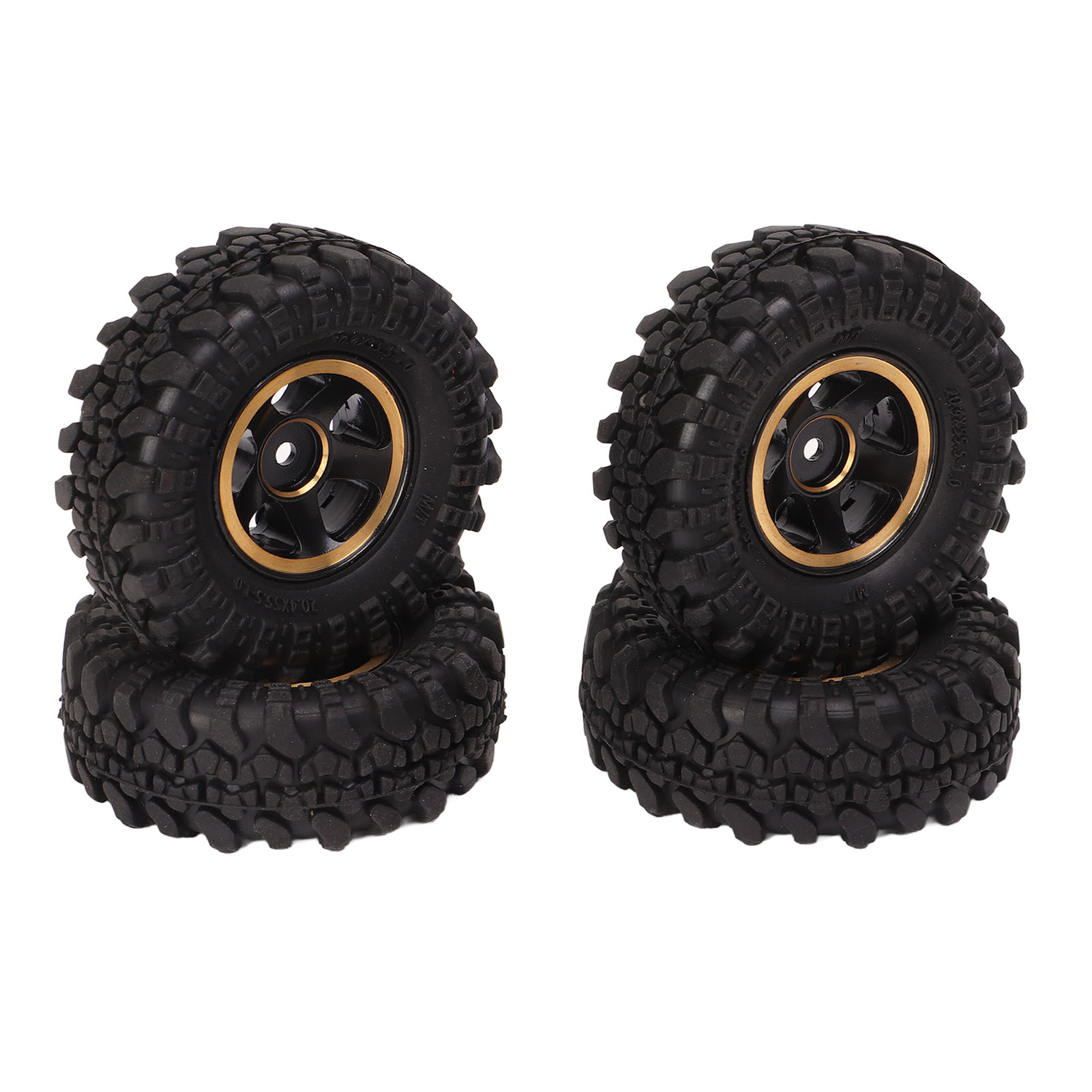 1-zoll-rc-reifen, Messingnabe, Gummi, Für Fms Fcx24 1/18 1/24 Crawler, 4er-set, Schwarz Und Gold