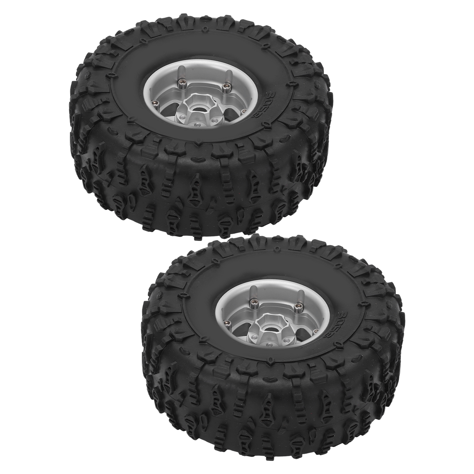 Metallfelgen Und 1,9-zoll-gummireifen Für Axial Scx10 1/10 Rc Crawler Car (silber)