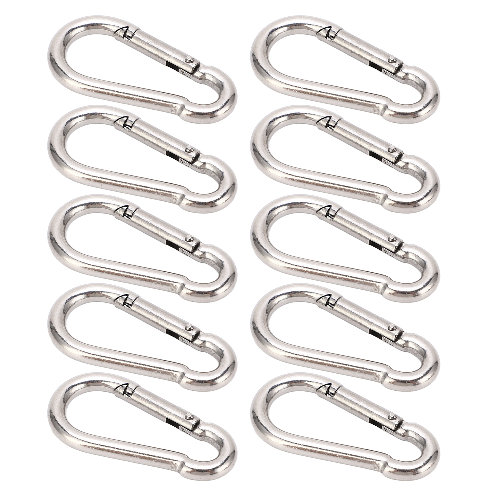 Packung Mit 10 Federbelasteten Karabinerhaken, Robuste Schnellverbindungsringe, Edelstahl 304, Geeignet Für Vogelfutterhäuser, 7 Mm.