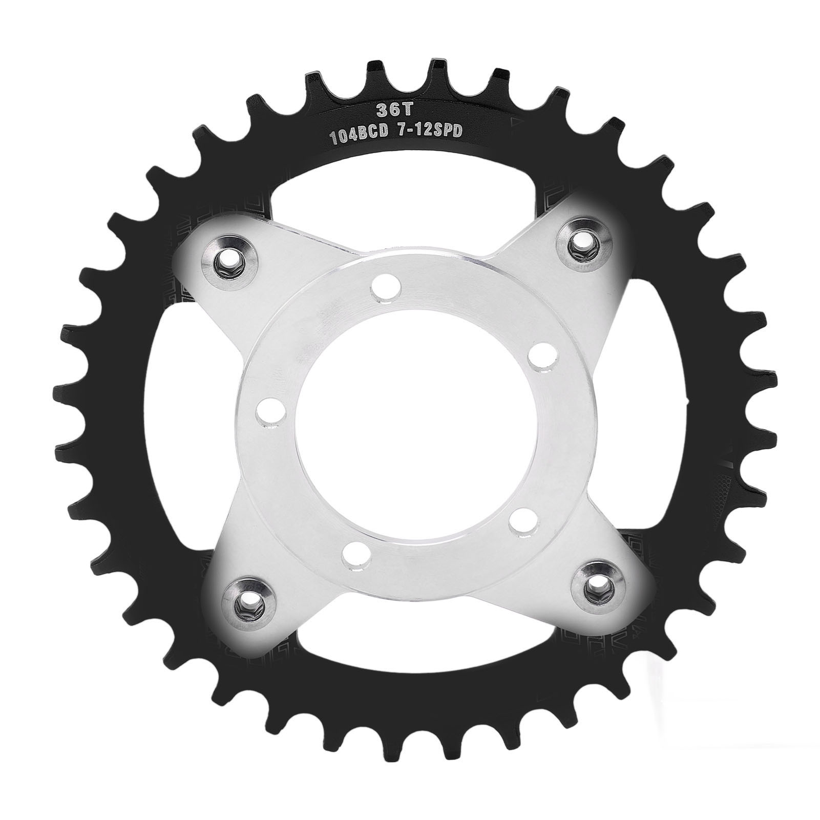 Geschwindigkeitsadapter Für Bafang Bbs01/bbs02 Motorrad-mittelmotor, Kettenumbausatz Mit 36-zahn-ritzel, 104 Mm Lochkreis, Schwarz