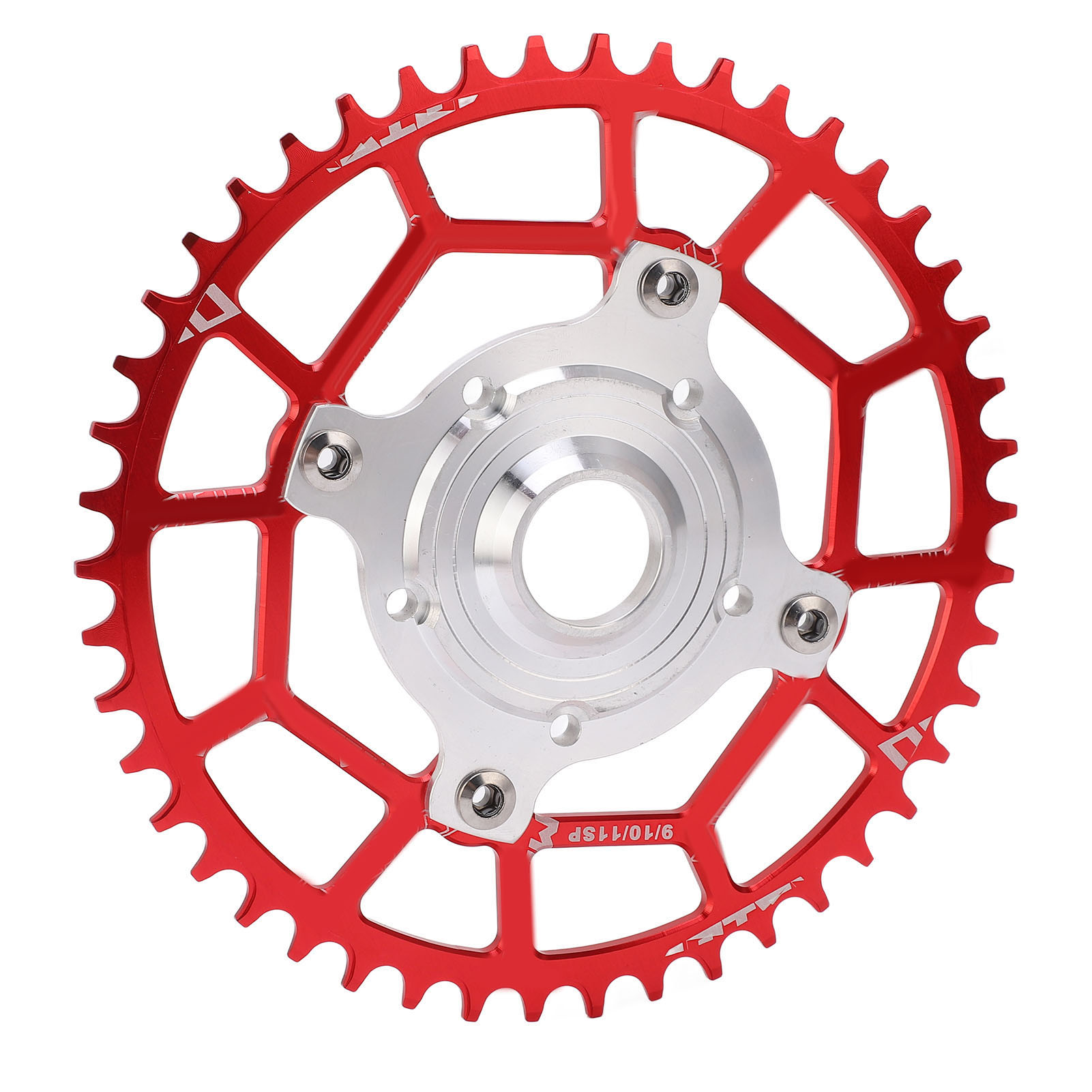Ersatzplatte Und Adapter Aus Aluminiumlegierung, 46 Zähne, 104 Mm Lochkreis-mittenabstand, Für Tongsheng Zentralmotor (rot).