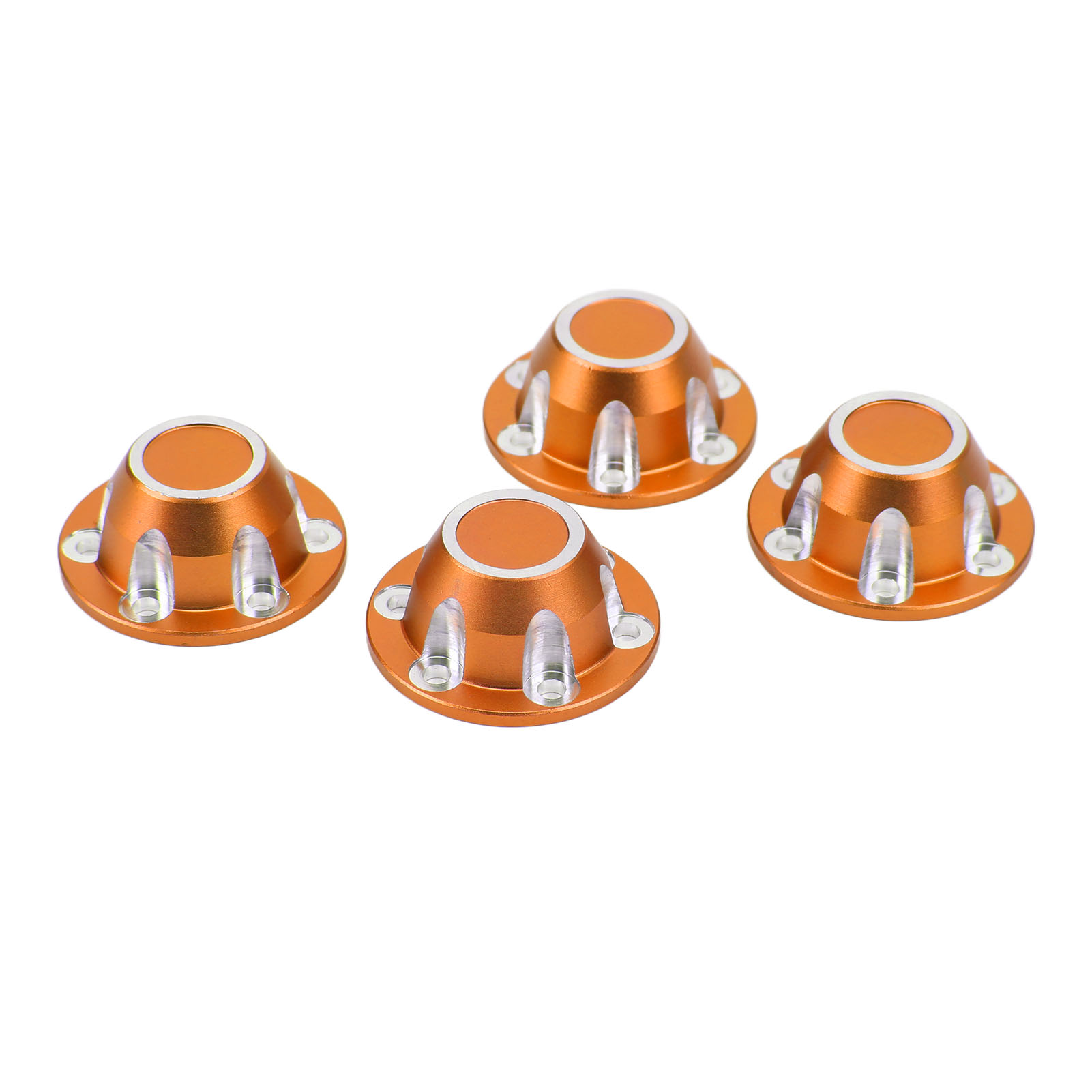4 Radnaben-staubschutzkappen Aus Aluminiumlegierung Für Axial 1/6 Scx6 Jlu Ferngesteuertes Auto, Orange