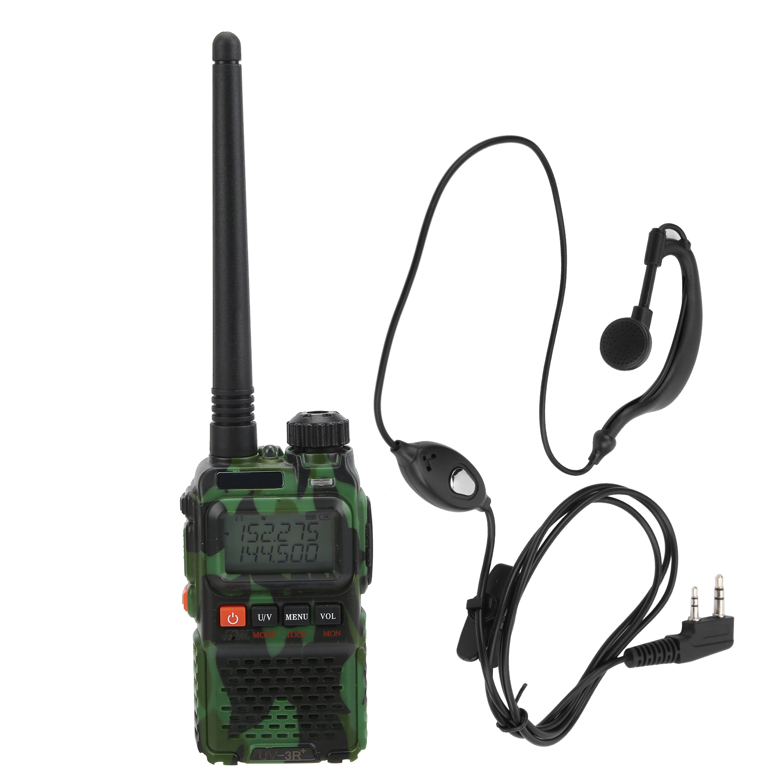 Tragbares Walkie-talkie-set Mit Handgerät, Lcd-display Und Kopfhörer, 100–240 V, Grüner Eu-stecker, 100–240 V