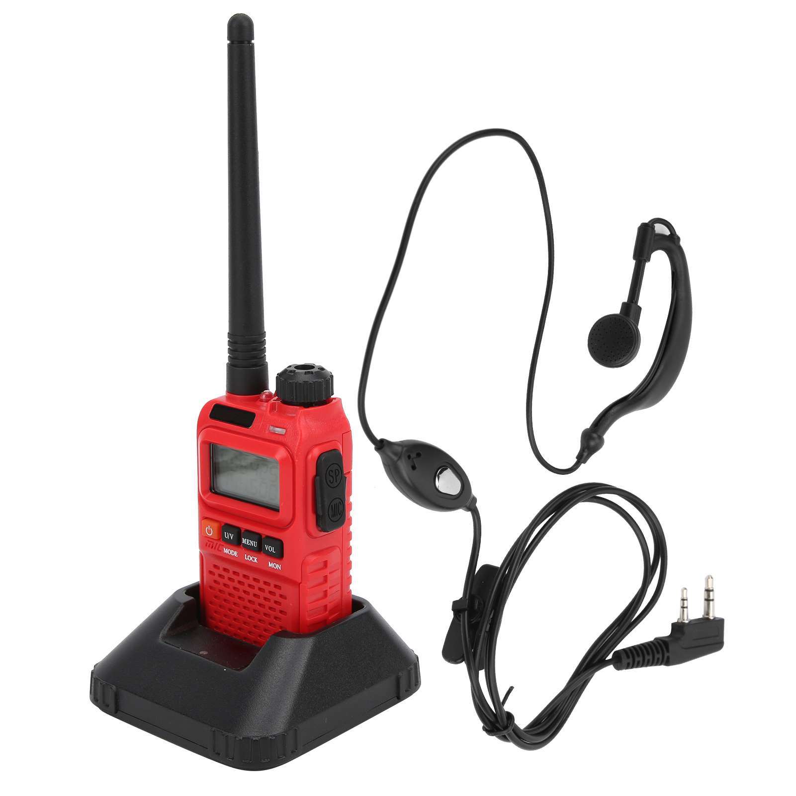 Tragbares Walkie-talkie-set Mit Handgerät, Lcd-display Und Kopfhörer, 100–240 V, Eu-stecker, 100–240 V