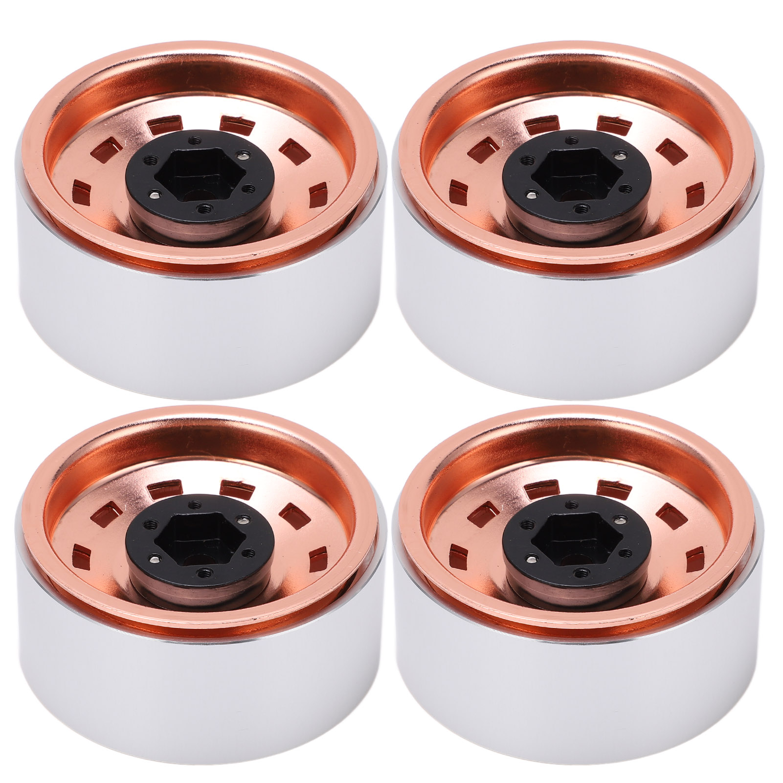 4 X 1,9 Zoll Metallfelgen Mit 10 Vierkantlochnaben Für Axial Scx10 1/10 Offroad-rc-car (gold)