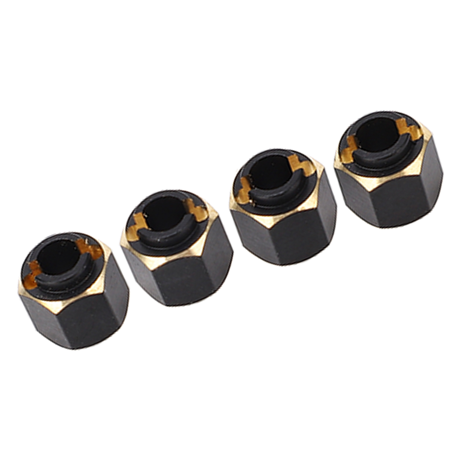 4 Sechseckige Messingadapter Für Traxxas Trx4m 1/18 Offroad-auto (schwarz Und Gold).
