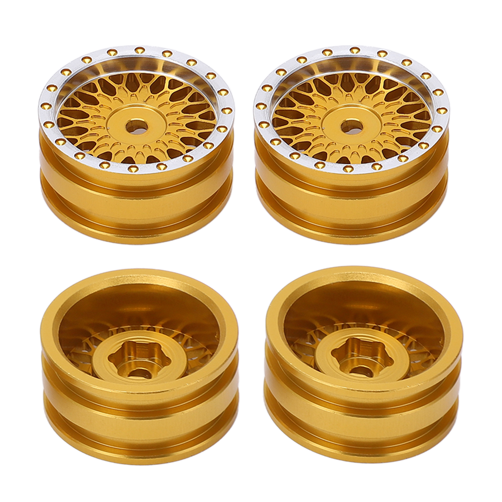 Radnabe Für Axial Scx24 Axi90081 Axi00001 Axi00002 1/24 Rc-car, Goldfarbenes Metallnabenzubehör