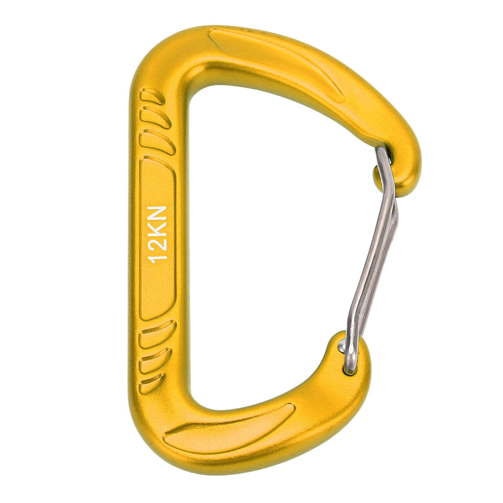 Schnellverschluss-kletterkarabiner In D-form, Handlich, 12 Kn, Kletterzubehör, Goldfarben