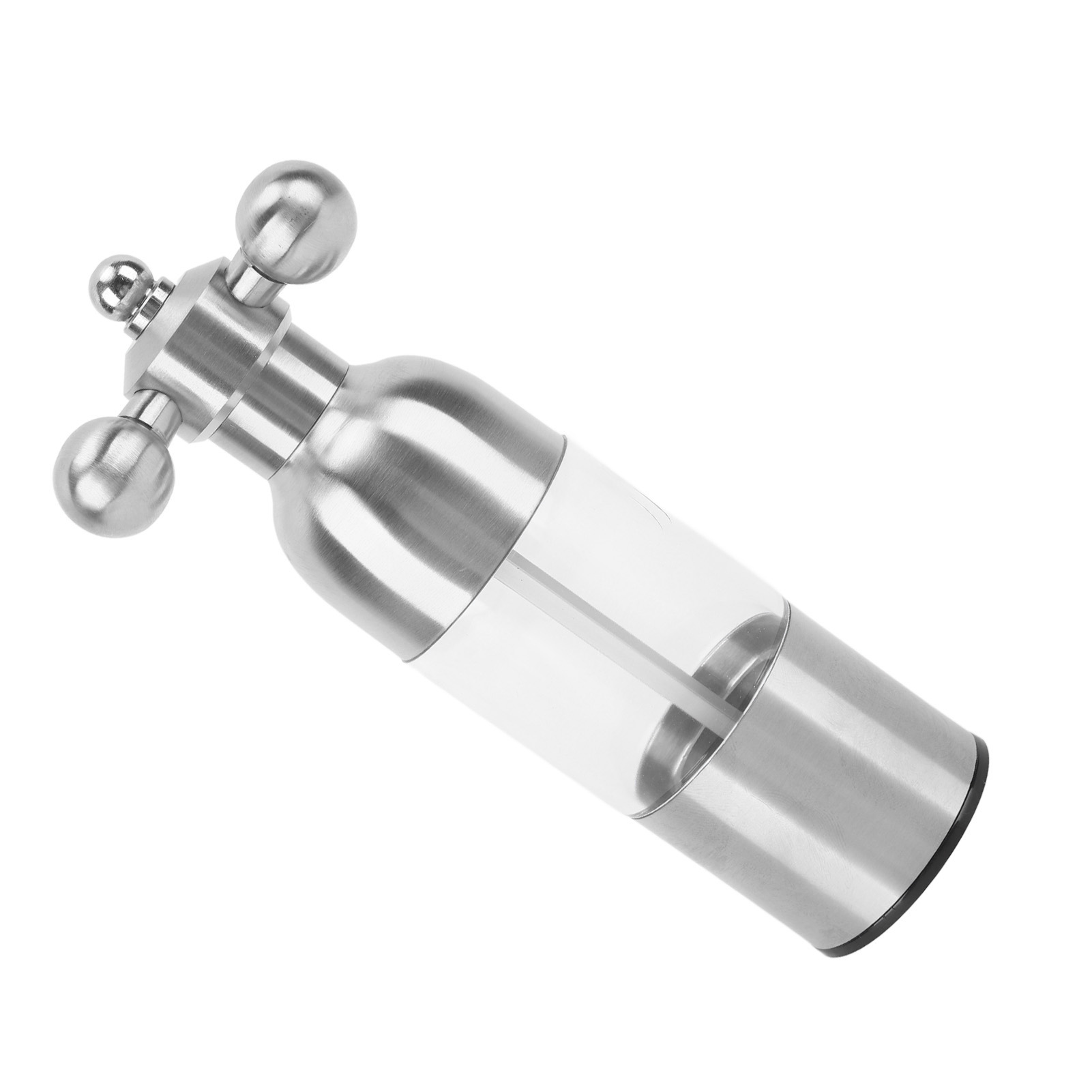 Professionelle, Wiederaufladbare Pfeffermühle, Keramikrotor, Einstellbarer Mahlgrad, Manuelle Pfeffer- Und Salzmühle Für Die Küche, Silberfarben, Kleine Größe.