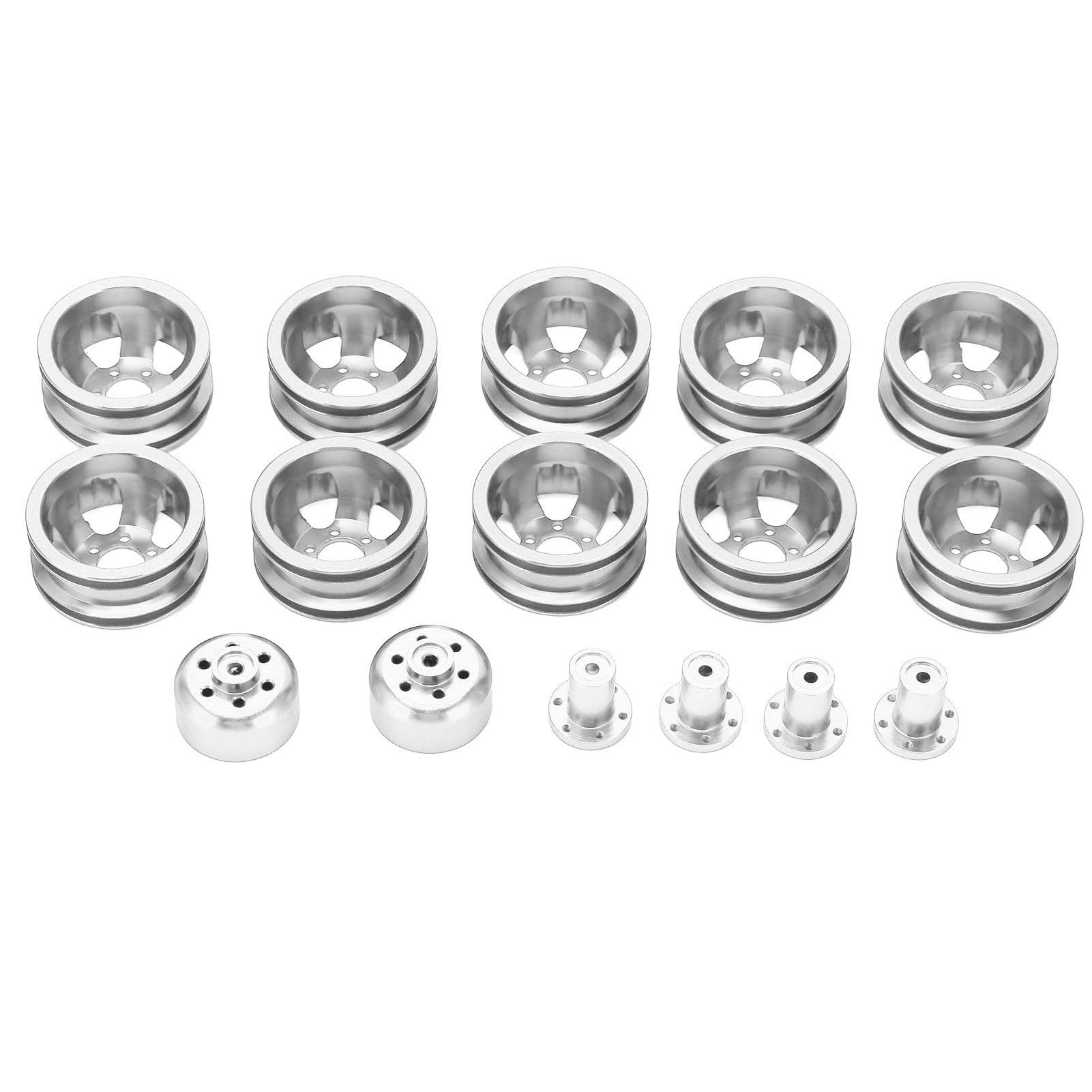 Aluminiumfelgen Für Wpl B24 B36 1/16 6wd Militär-geländefahrzeuge, Silber