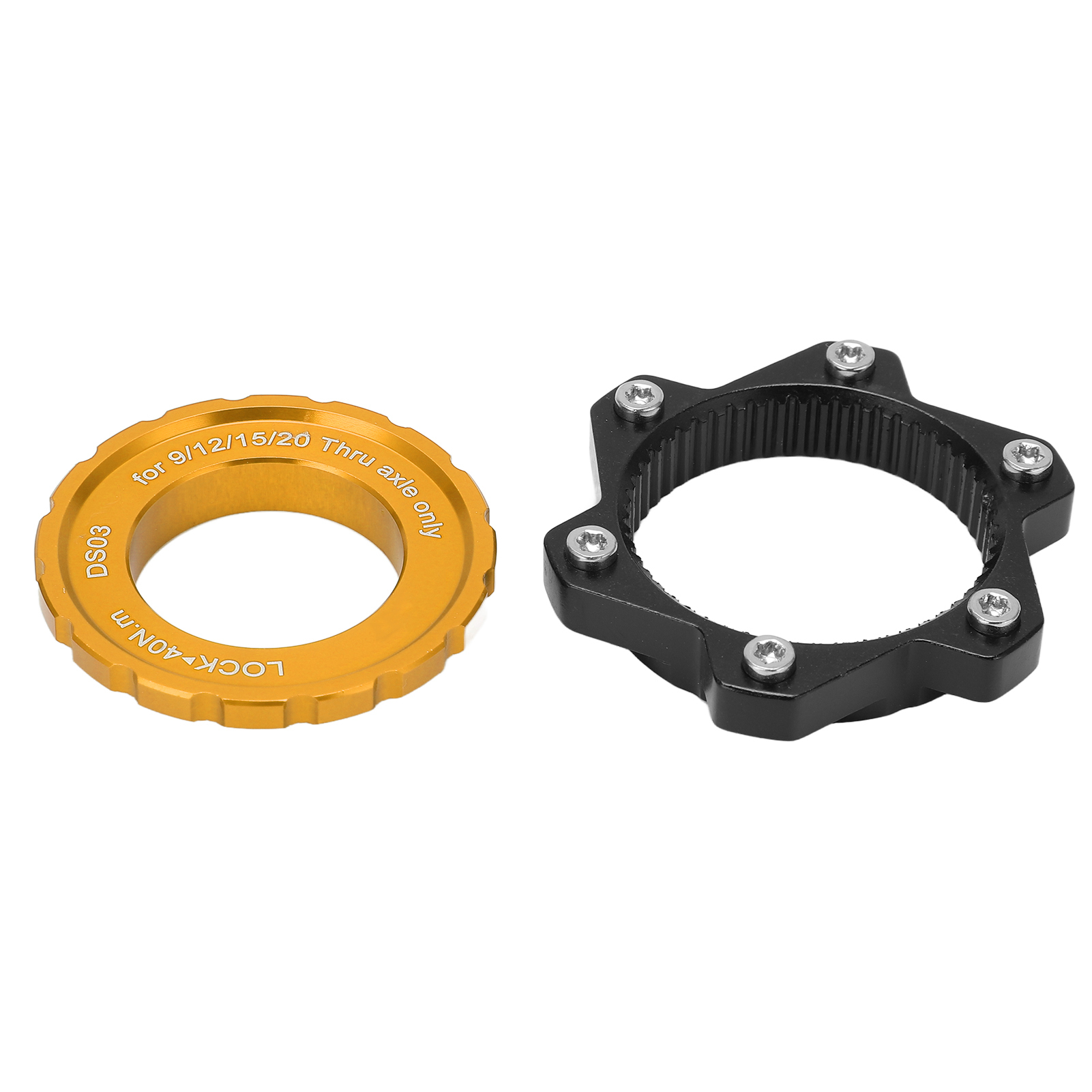 Meijun Centerlock-auf-6-loch-steckachsen-nabenadapter, Sicherungsring, Aluminiumlegierung, Gold